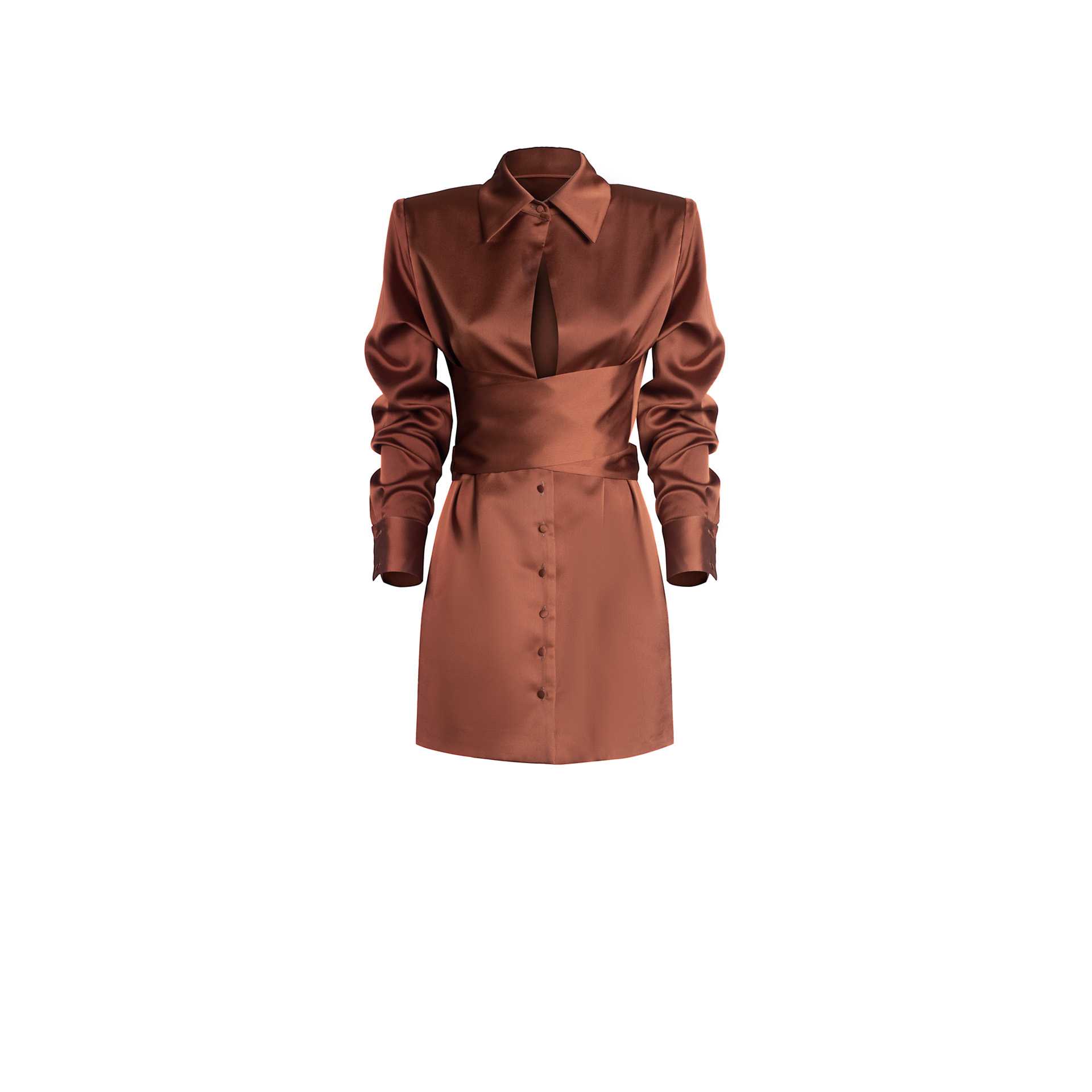 Nineminutes FW22.23 -THE GIA MIDI DRESS BRONZE shopping online