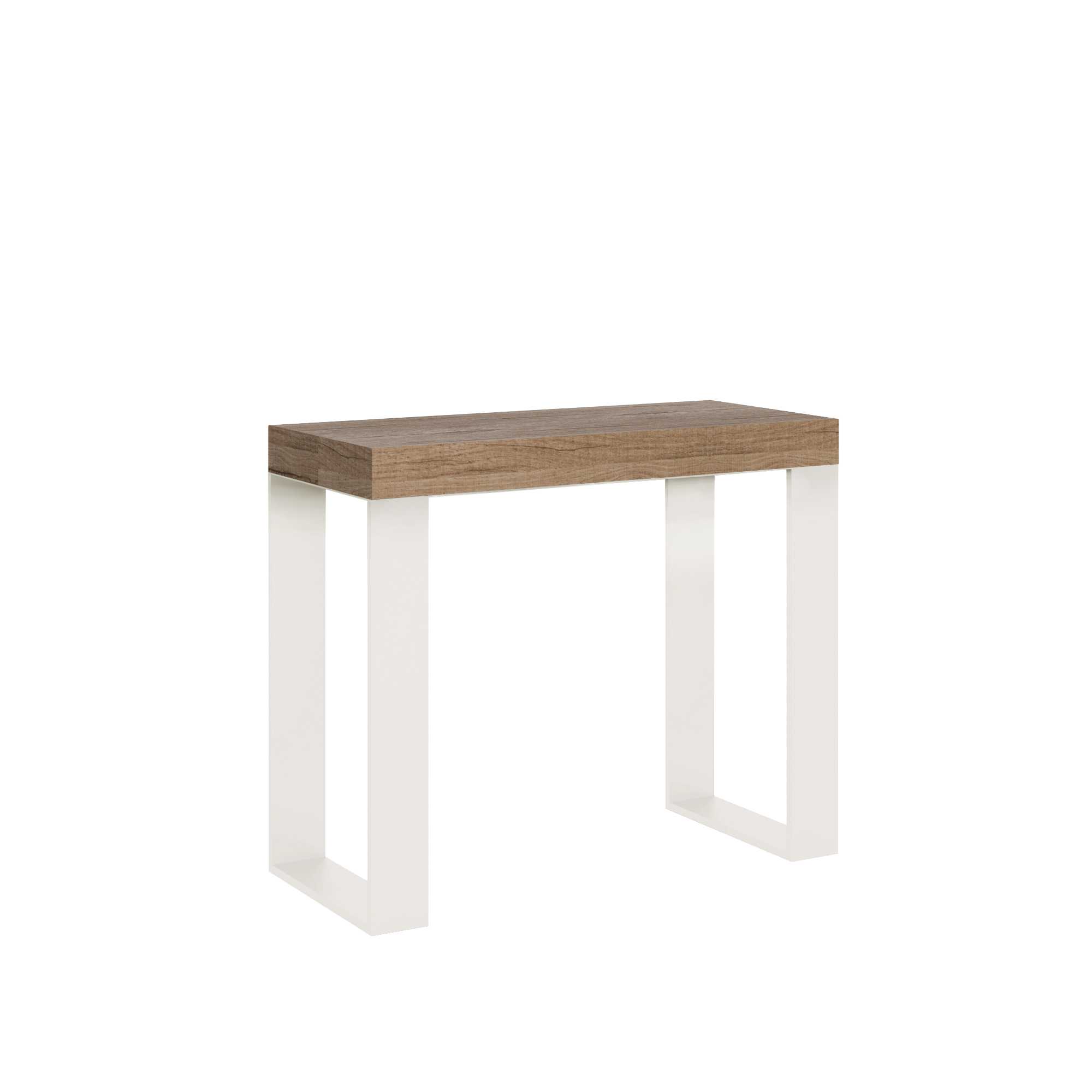 Itamoby Consolle allungabile 90×40/196 cm Tecno Small Quercia Natura telaio Bianco shopping online