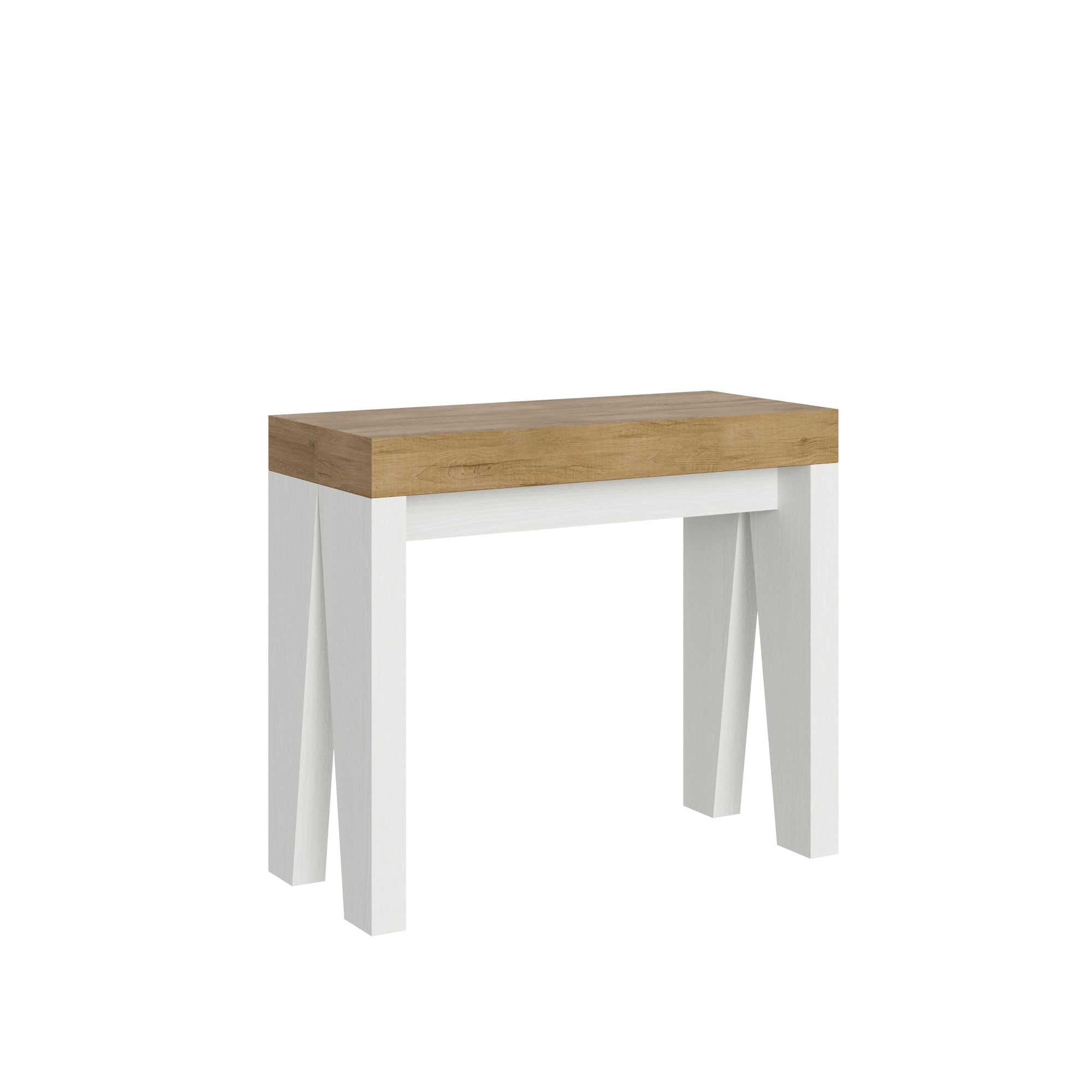 Itamoby Consolle Naxy Mix Small Piano Quercia Natura Gambe Bianco Frassino shopping online