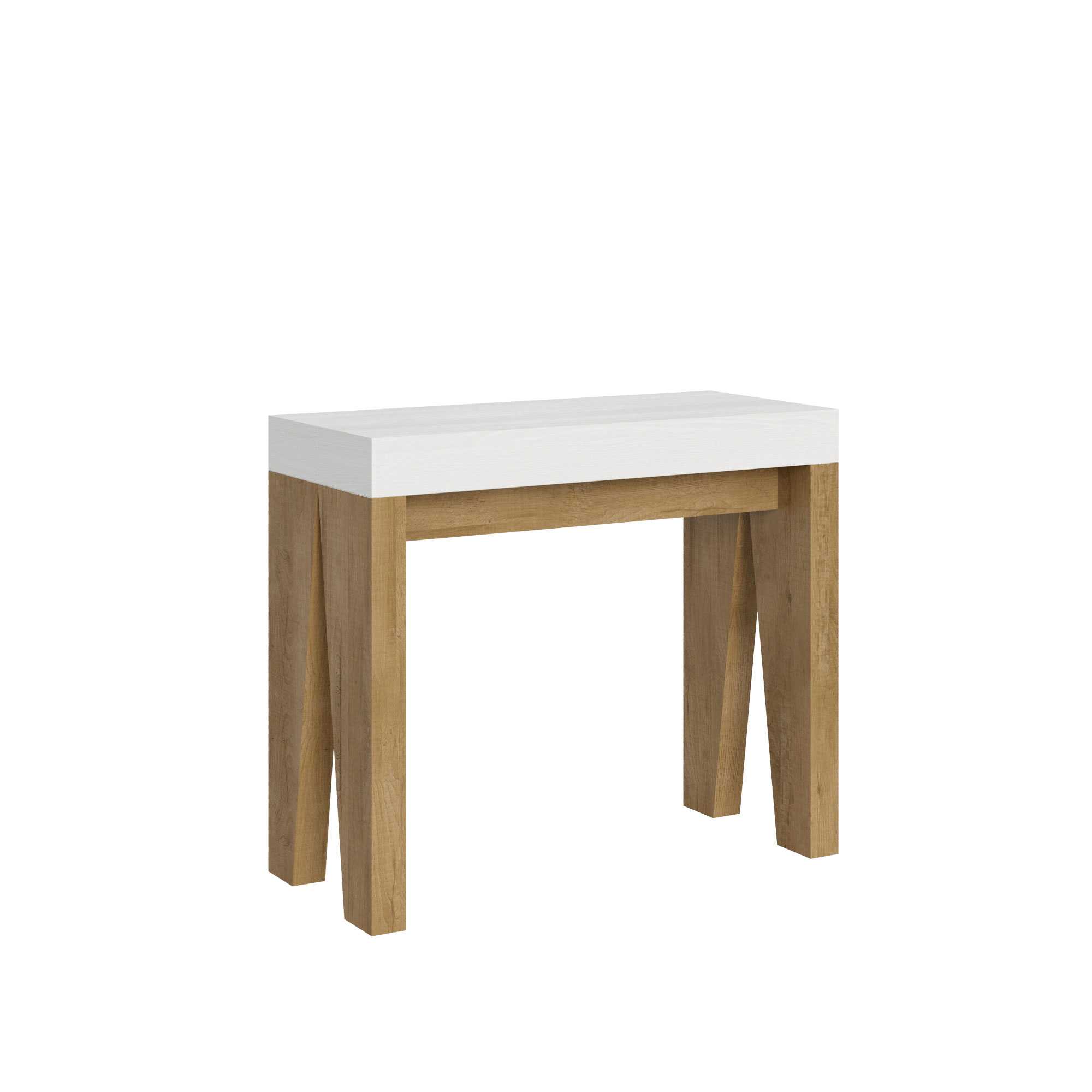 Itamoby Consolle Naxy Mix Small Piano Bianco Frassino Gambe Quercia Natura shopping online