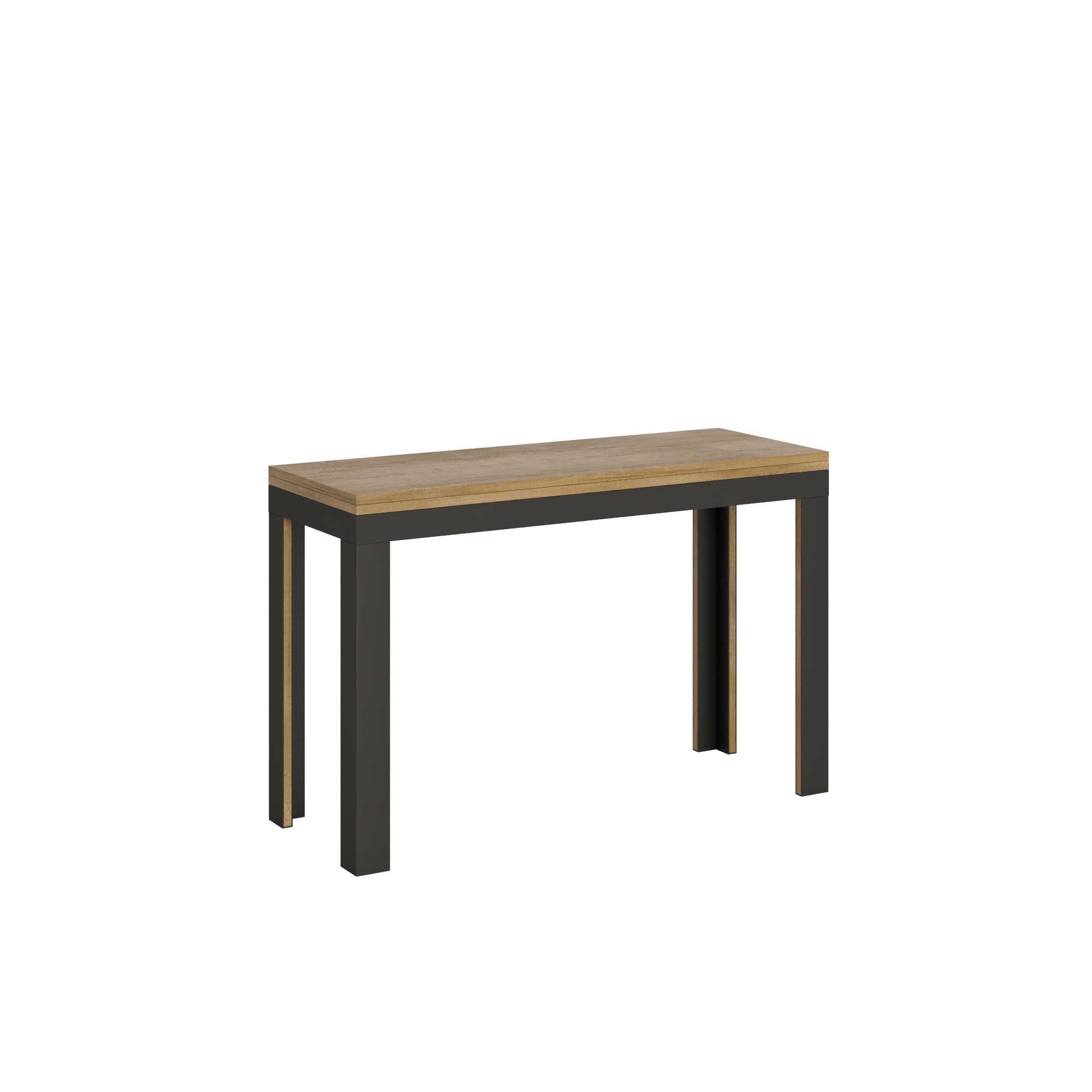 Itamoby Tavolo Linea Double Quercia Natura 120×45 aperto 120×90 gambe/telaio Antracite shopping online