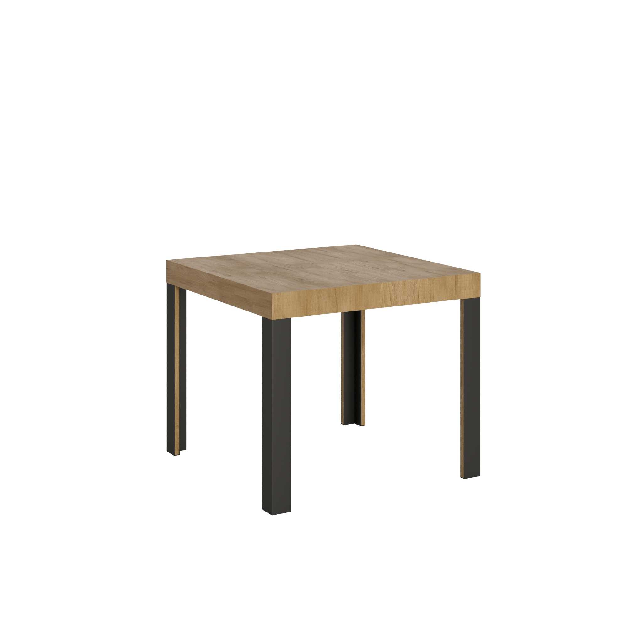 Itamoby Tavolo Linea Allungabile piano Quercia Natura 90×90 Allungato 246 telaio Antracite shopping online