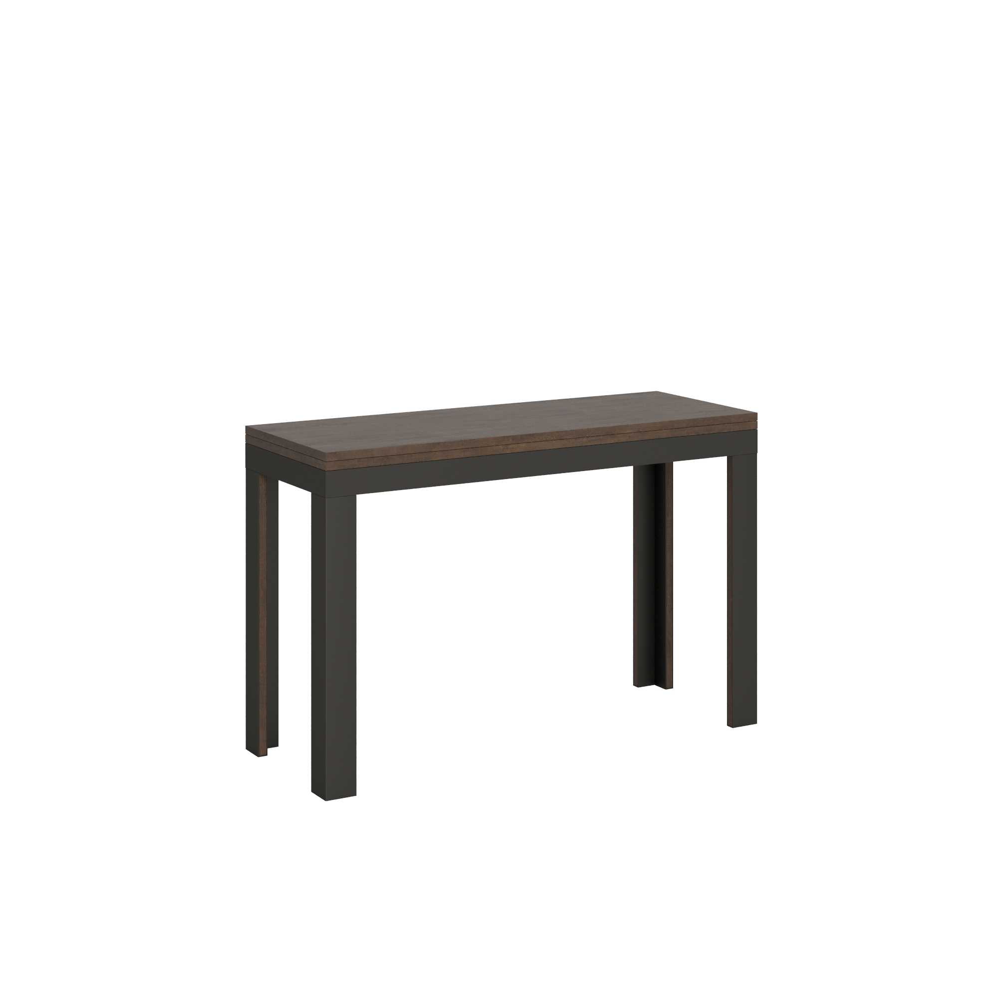 Itamoby Tavolo Linea Double Noce 120×45 aperto/Allungato 120×90/200×90 gambe/telaio Antracite shopping online