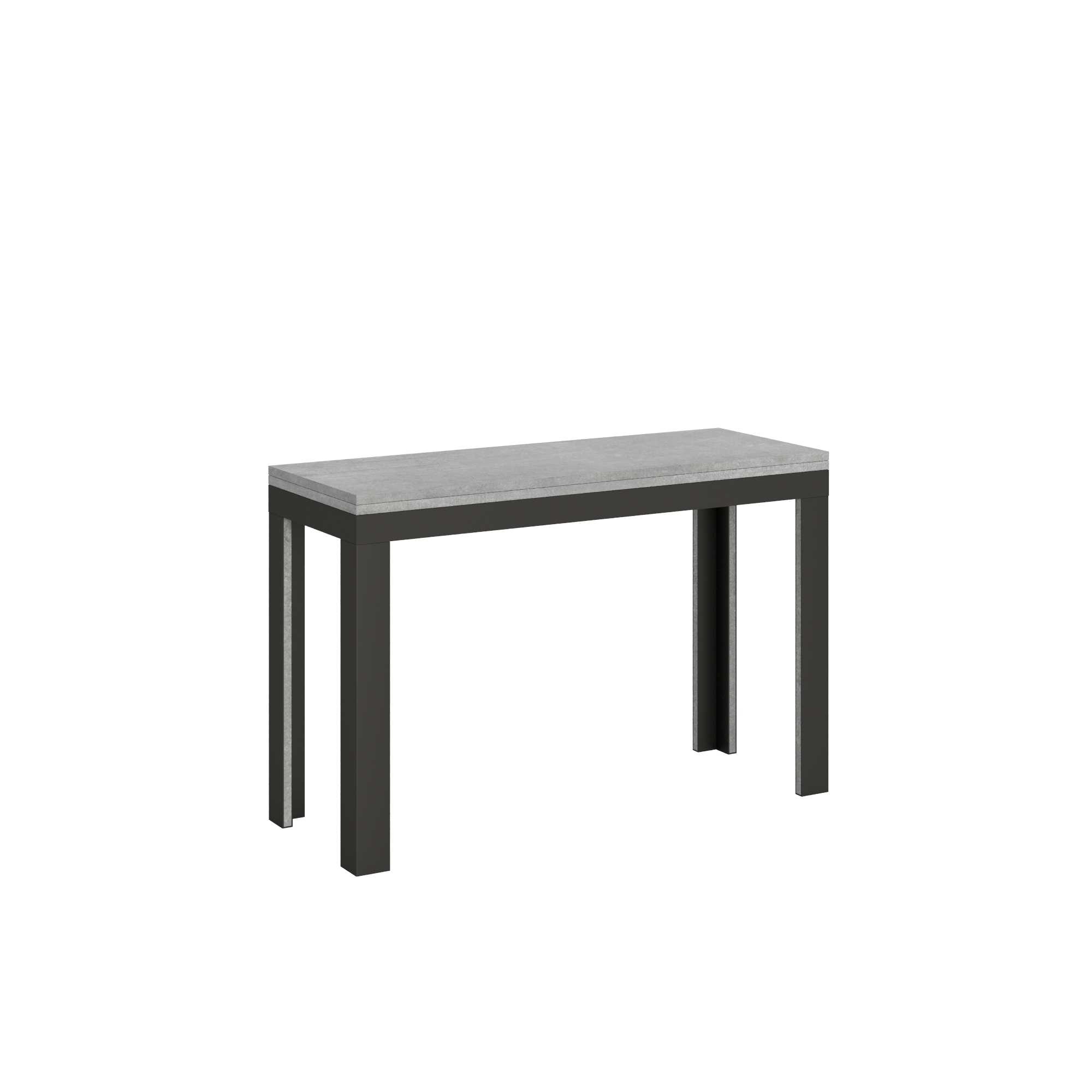 Itamoby Tavolo Linea Double Cemento 120×45 aperto/Allungato 120×90/200×90 gambe/telaio Antracite shopping online