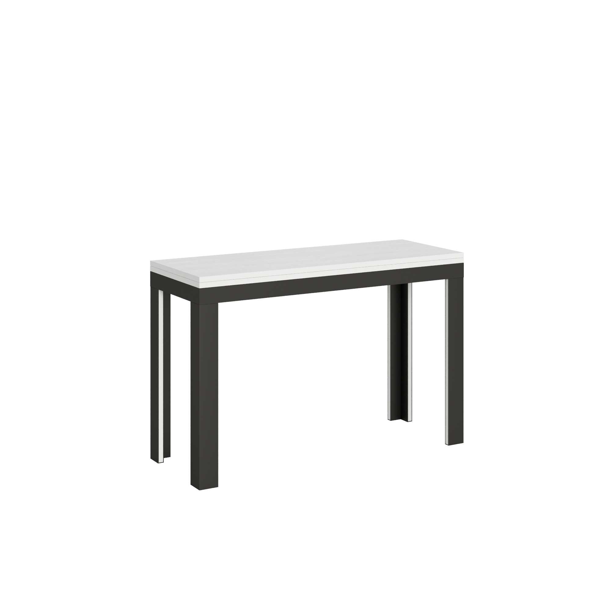 Itamoby Tavolo Linea Double Bianco Frassino 120×45 aperto/Allungato 120×90/200×90 gambe/telaio Antracite shopping online