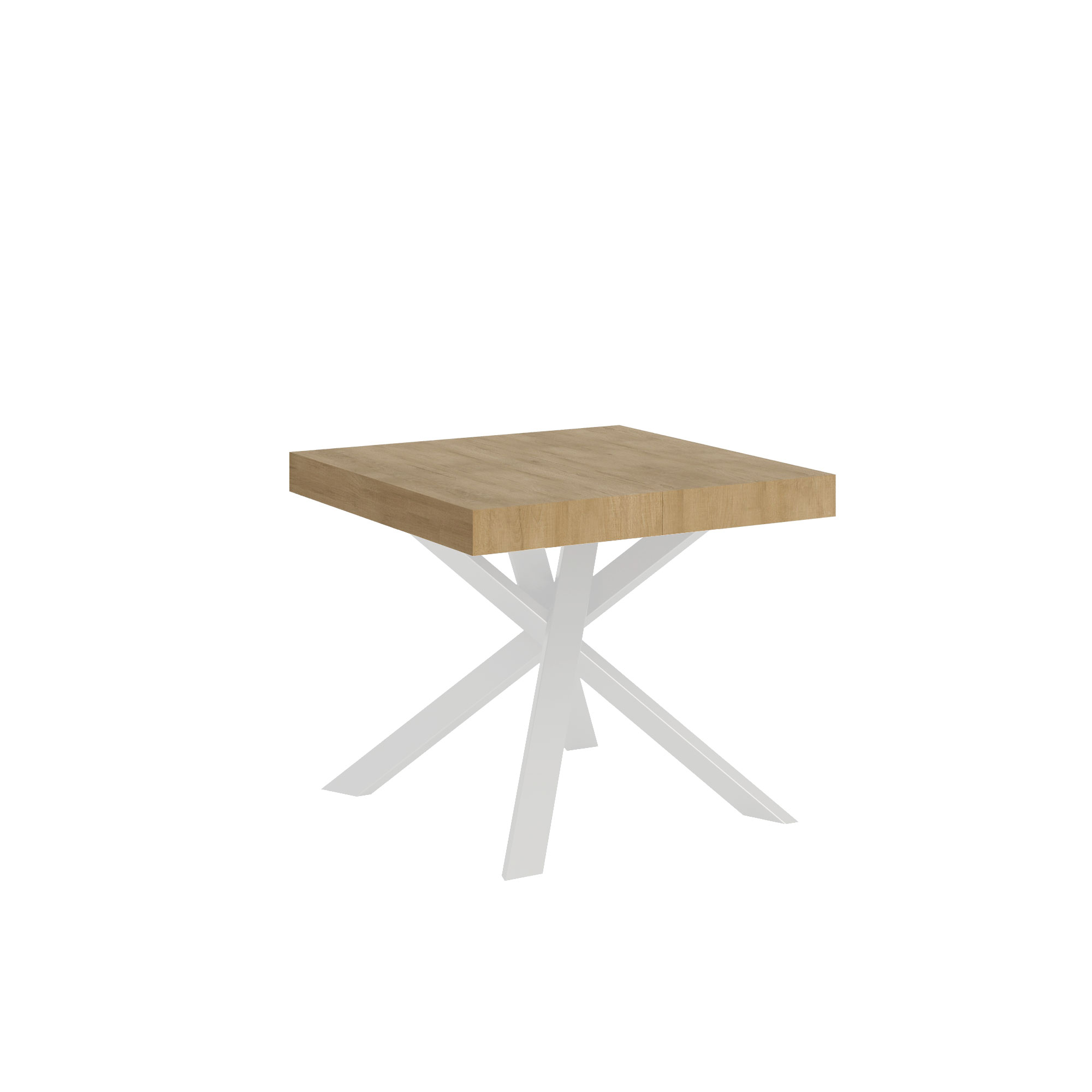 Itamoby Tavolo Clerk 90×90 allungato 194 piano Quercia Natura gambe bianco shopping online