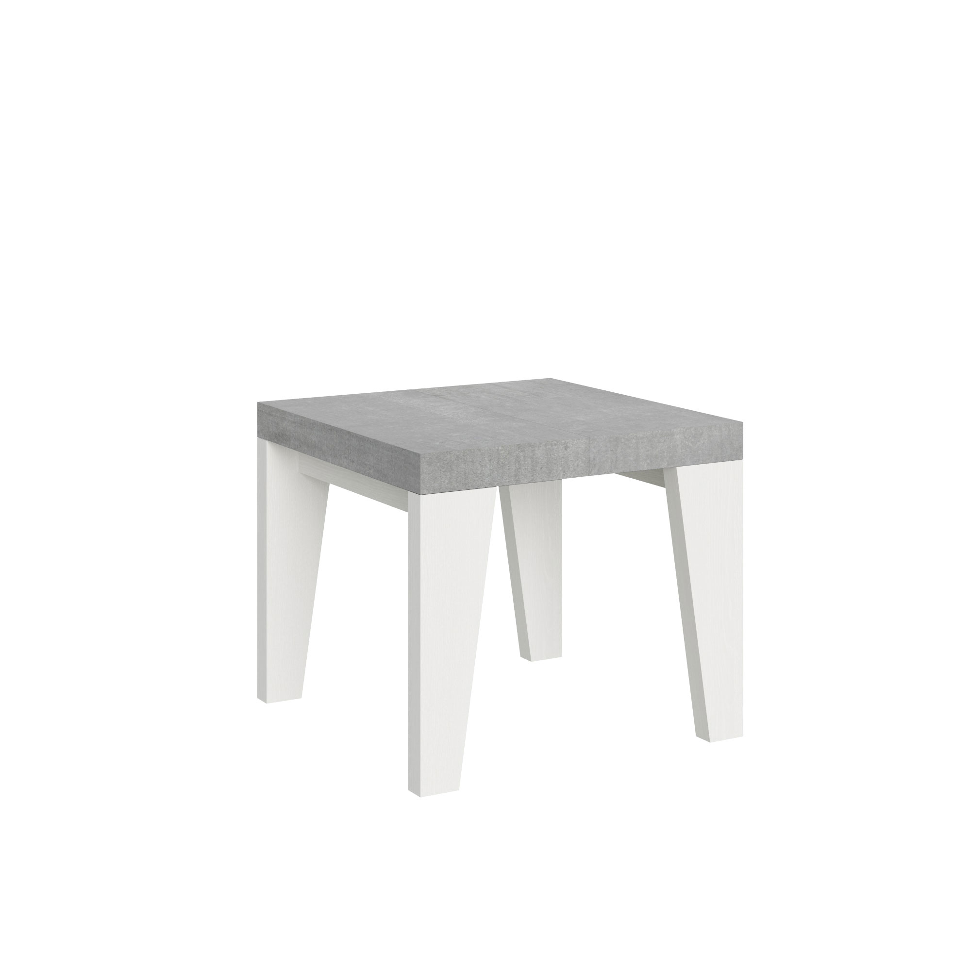 Itamoby Tavolo Naxy Mix Allungabile Piano Cemento Gambe Bianco Frassino 90×90 Allungato 246 shopping online