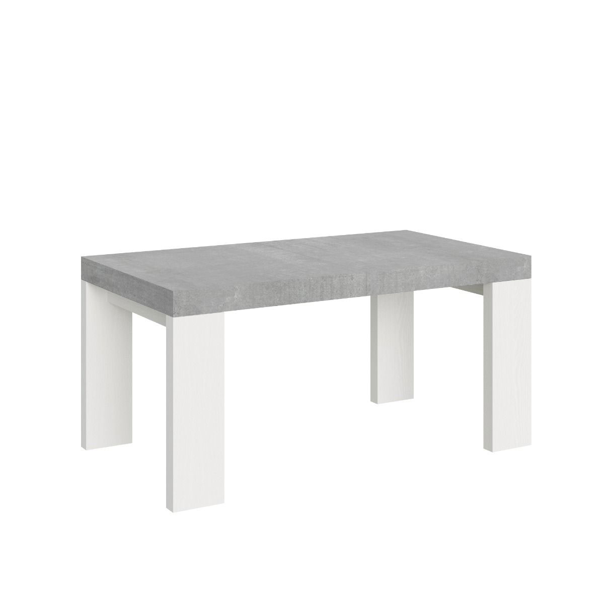 Itamoby Tavolo Roxell Allungabile Piano Cemento Gambe Bianco Frassino 90×160 Allungato 420 shopping online