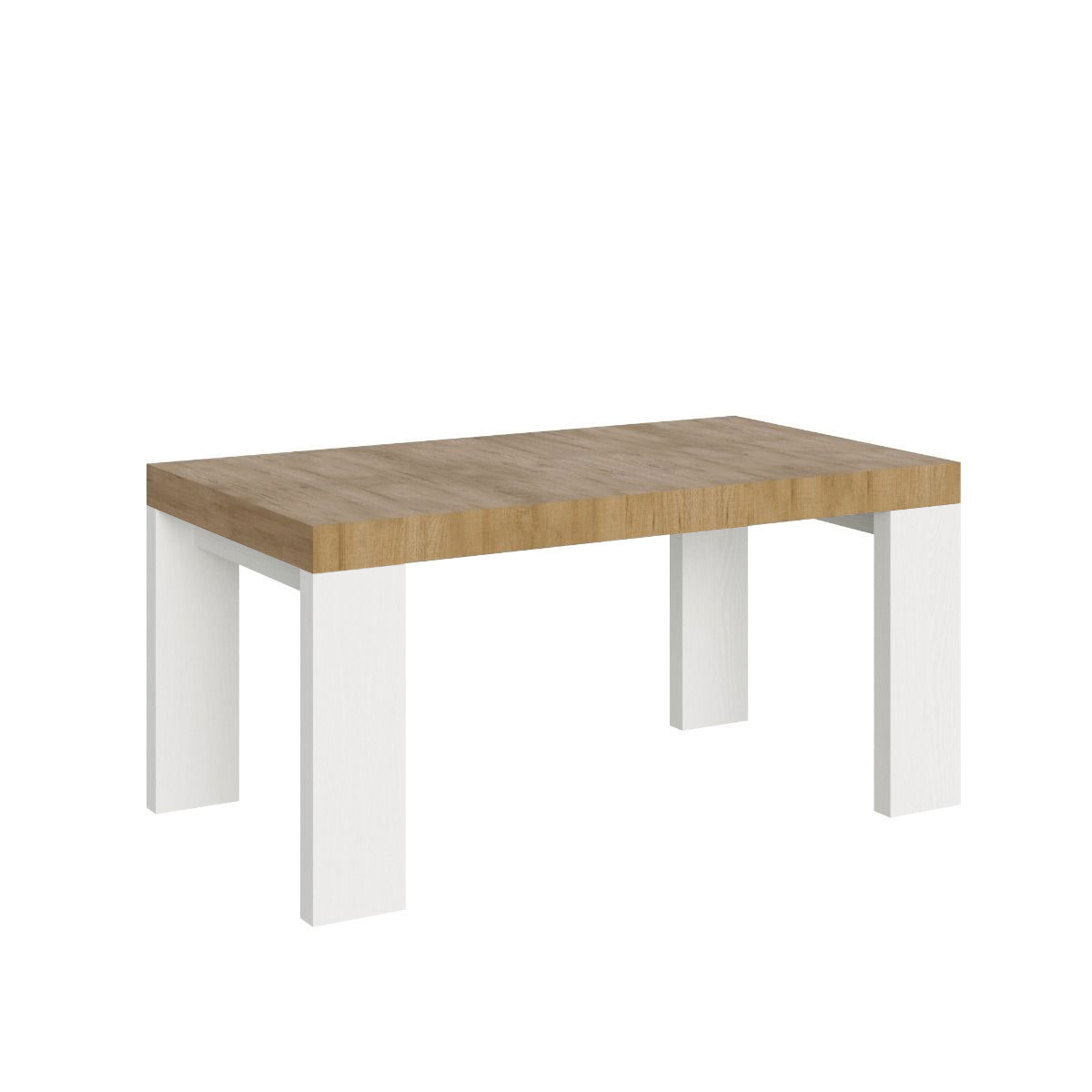 Itamoby Tavolo Roxell Allungabile Piano Quercia Natura Gambe Bianco Frassino 90×160 Allungato 420 shopping online