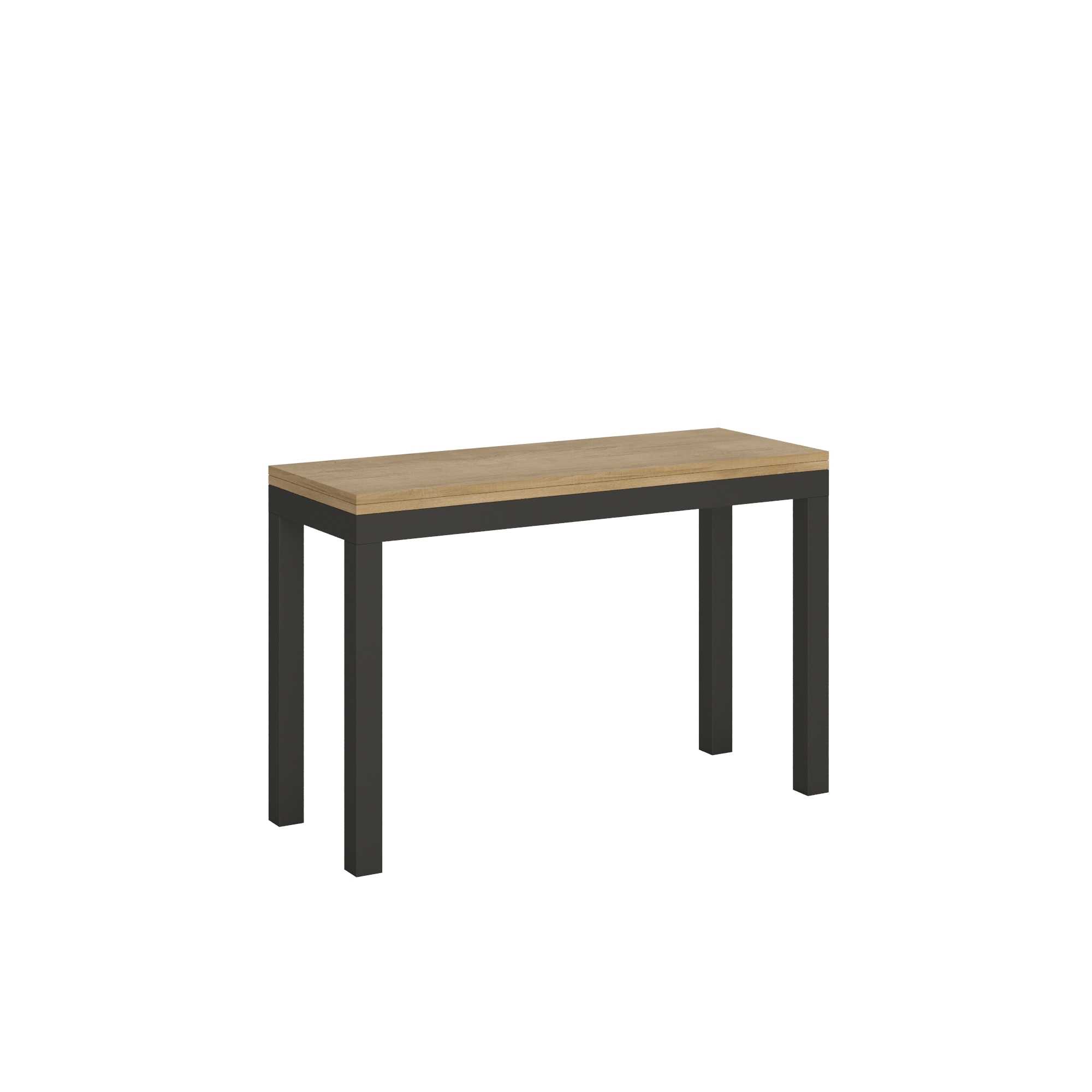 Itamoby Tavolo Everyday Double Quercia Natura 120×45 aperto/Allungato 120×90/200×90 gambe/telaio Antracite shopping online