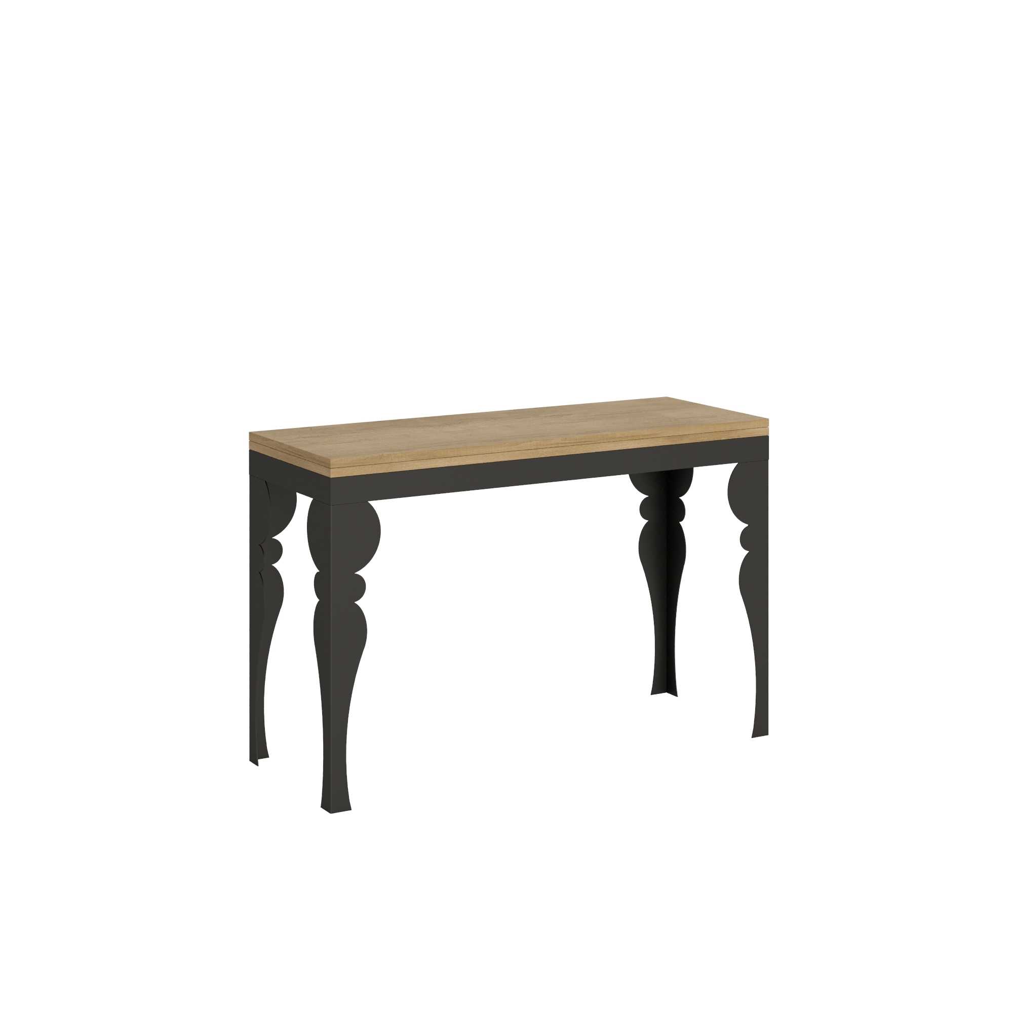 Itamoby Tavolo Paxon Double Quercia Natura 120×45 aperto/Allungato 120×90/200×90 gambe/telaio Antracite shopping online