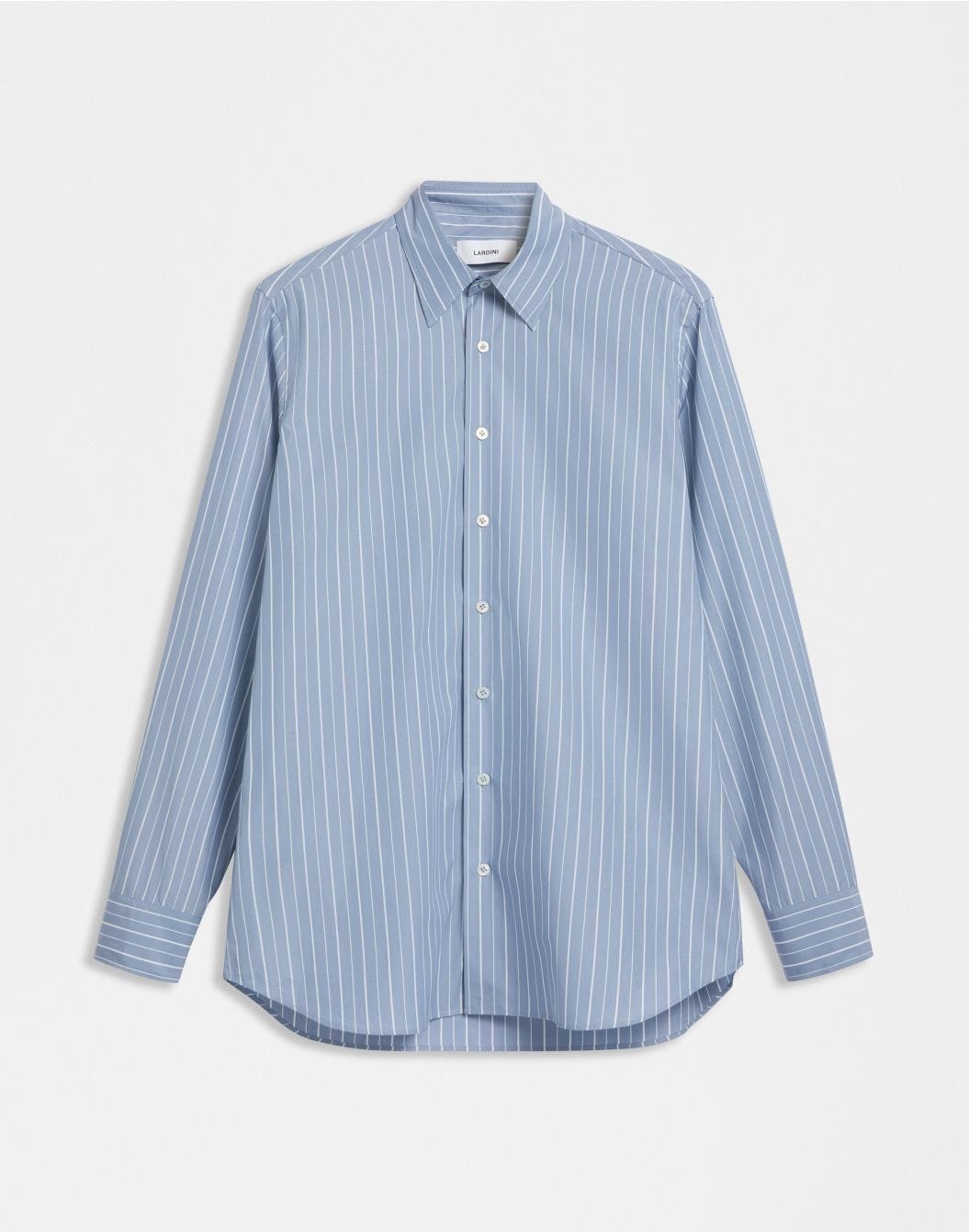 Lardini Camicia azzurra a righe in popeline di cotone compact shopping online