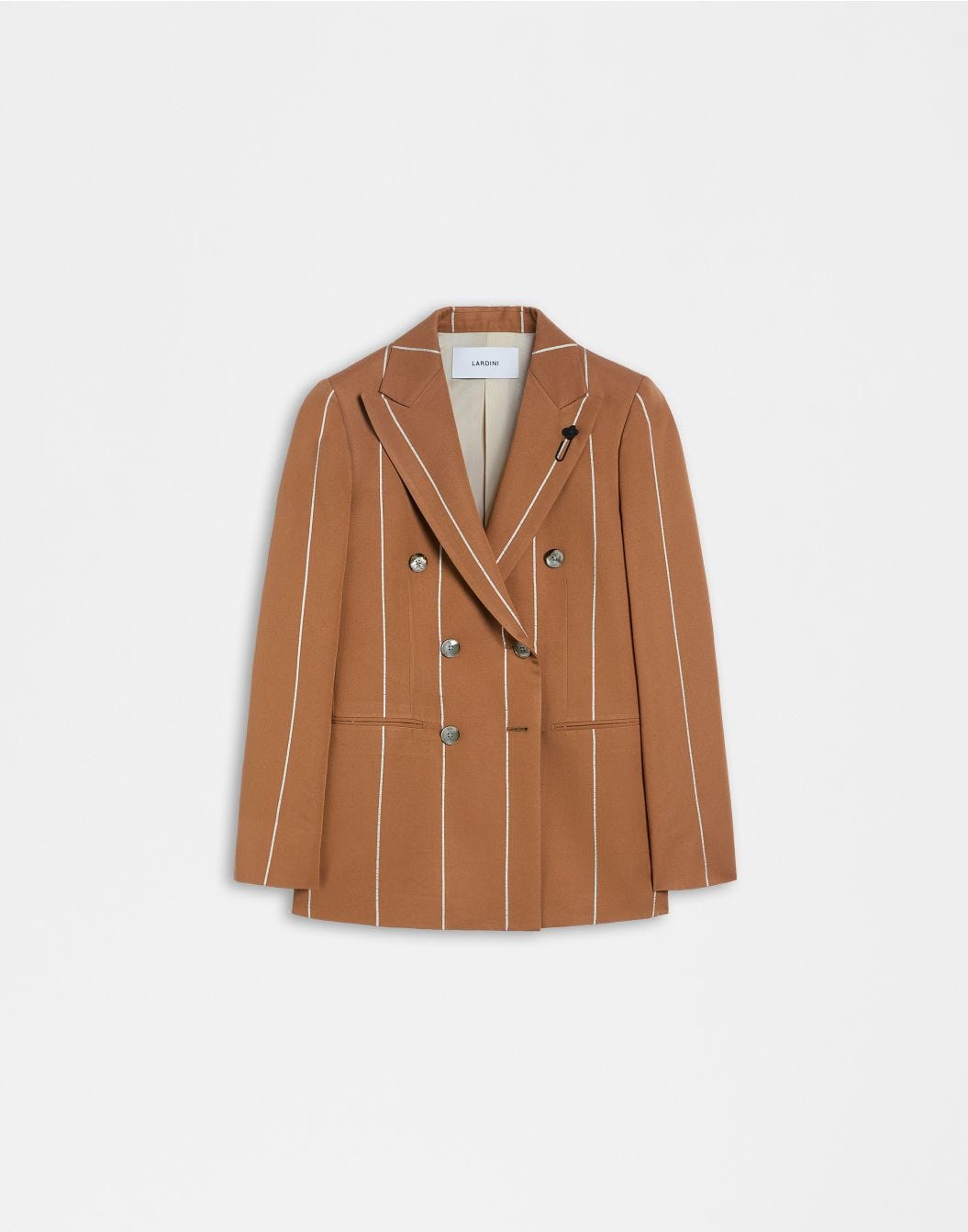 Lardini Blazer doppiopetto ruggine in viscosa gessato largo shopping online