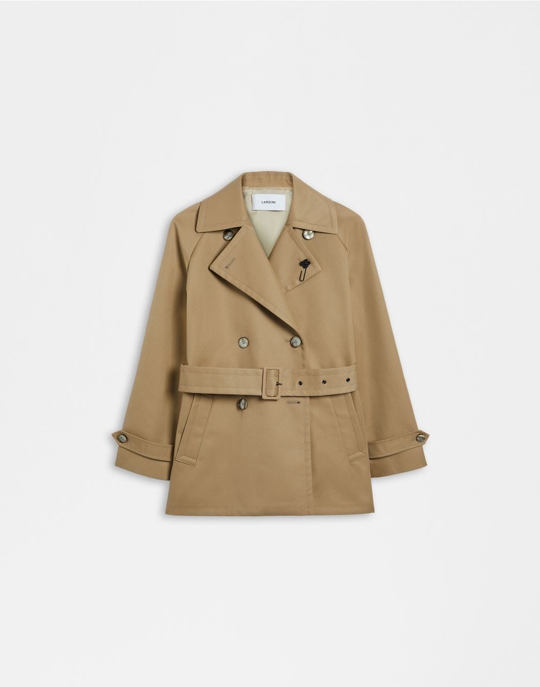 Lardini Trench corto doppiopetto beige water-repellent shopping online