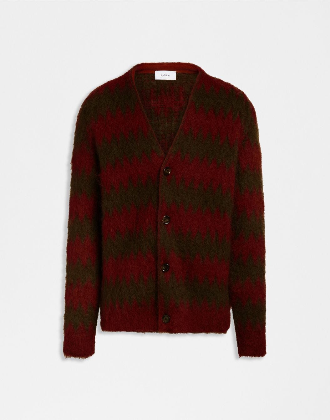 Lardini Cardigan in kid mohair con lavorazione jacquard bicolore shopping online