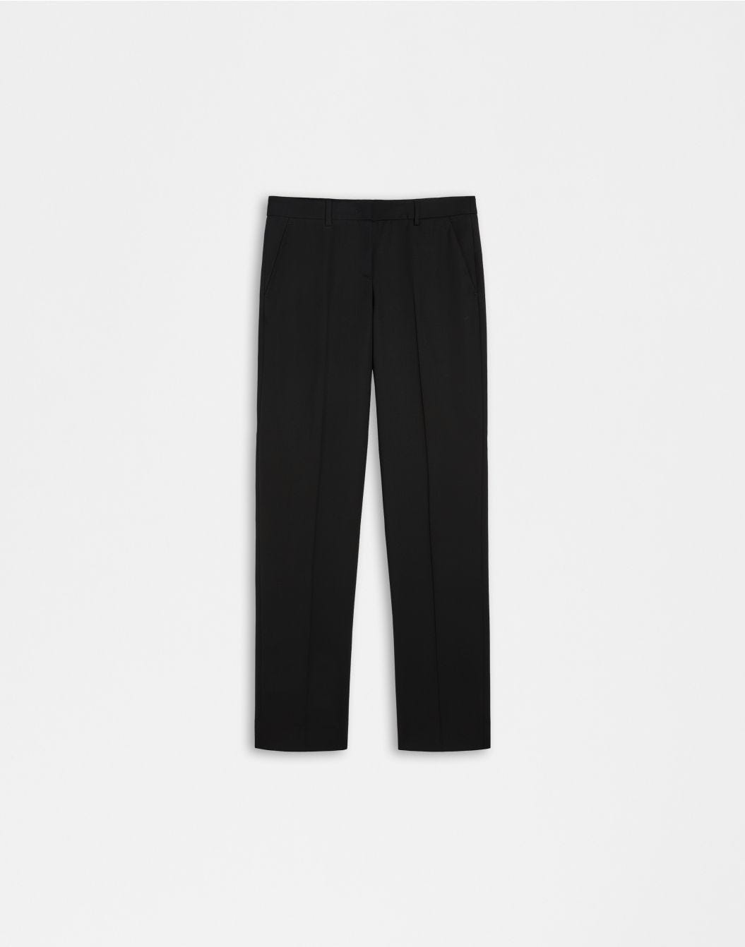 Lardini Pantalone nero gamba dritta regolare in tessuto di lana stretch shopping online