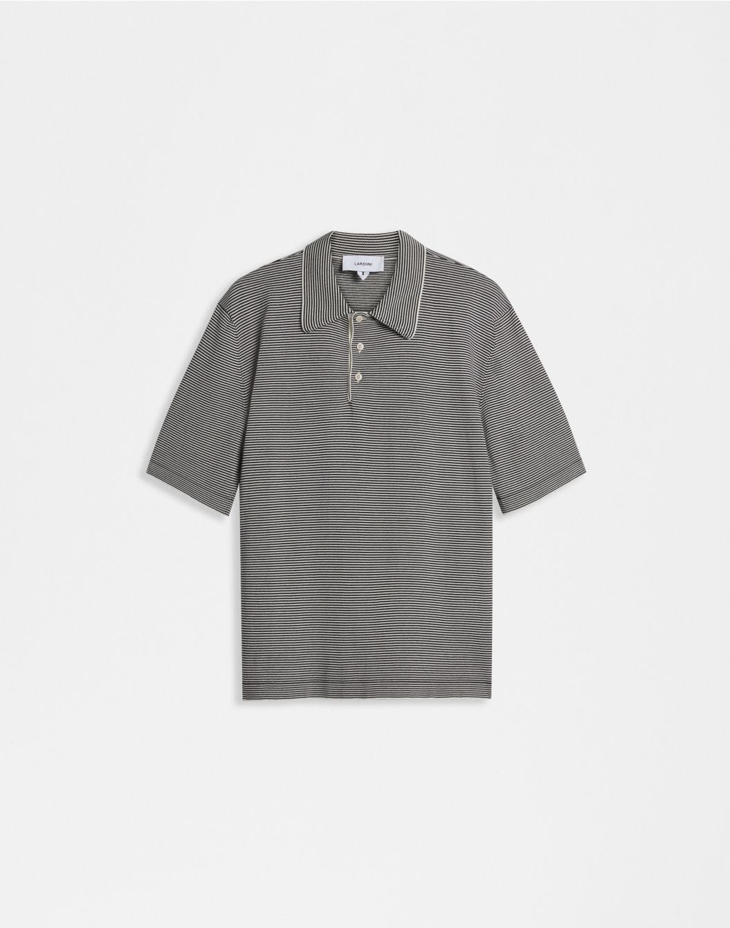 Lardini Polo in cotone crêpe jacquard bicolore shopping online