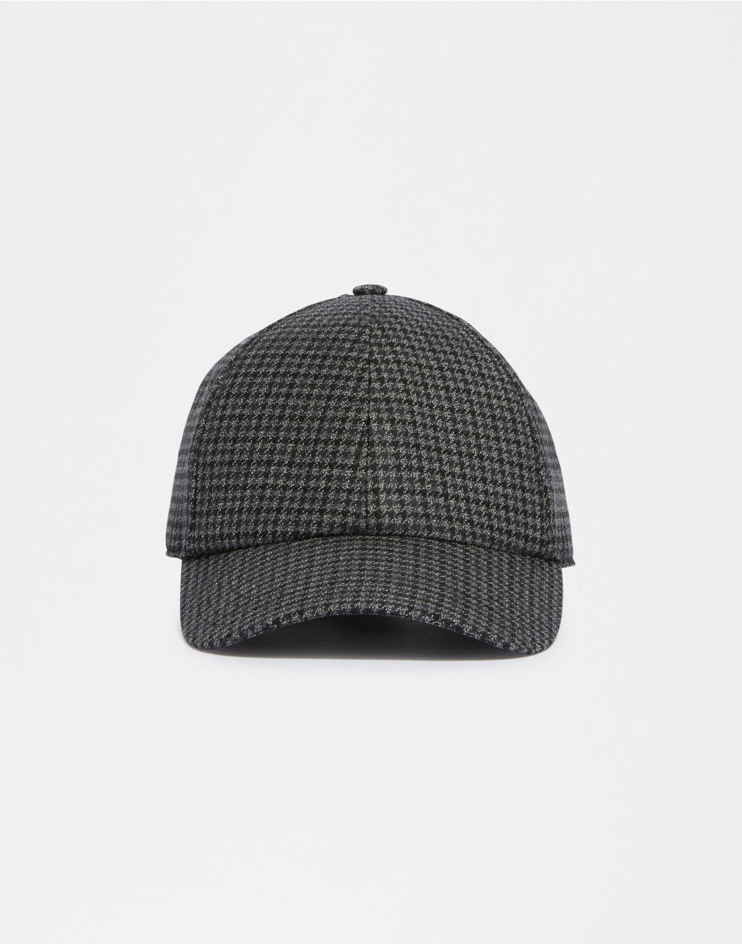 Lardini Cappello baseball in lana con disegno damier grigio-nero shopping online