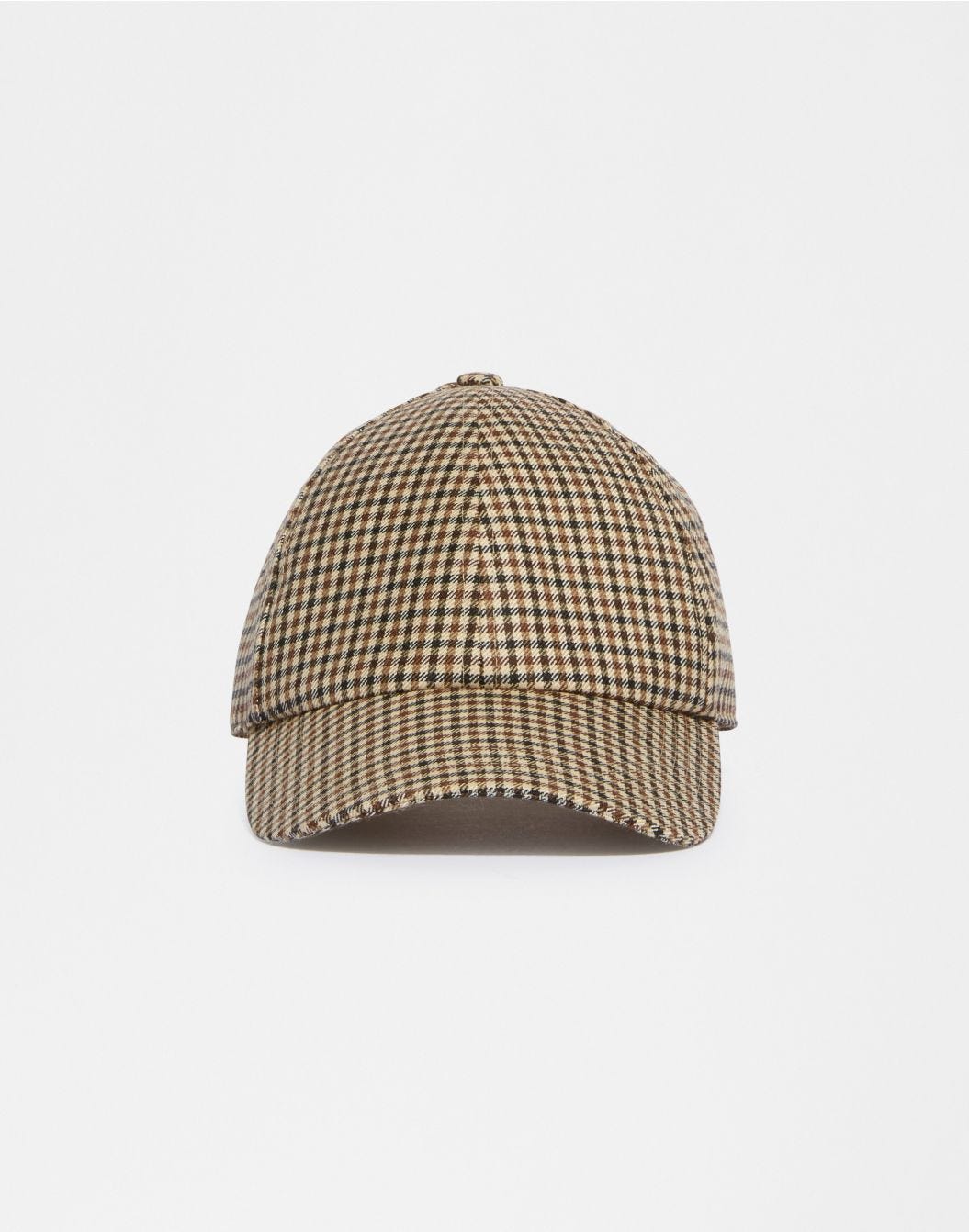 Lardini Cappello baseball in lana con disegno damier beige-marrone shopping online