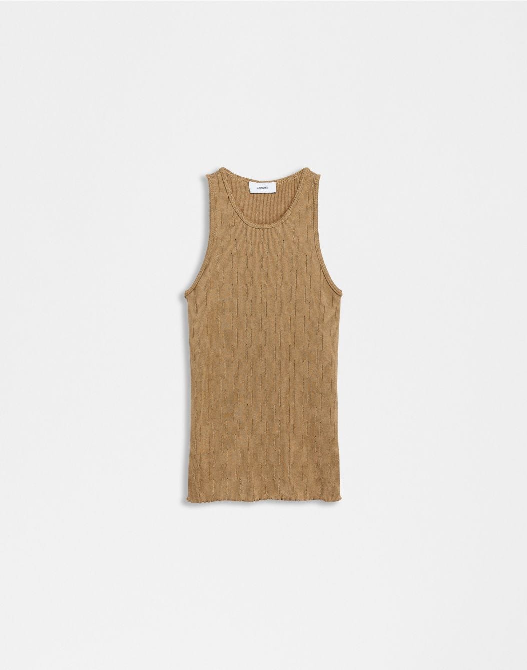 Lardini Canotta in maglia beige con costina shopping online