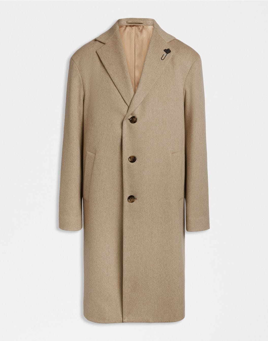 Lardini Cappotto monopetto beige in cashmere look beaver shopping online