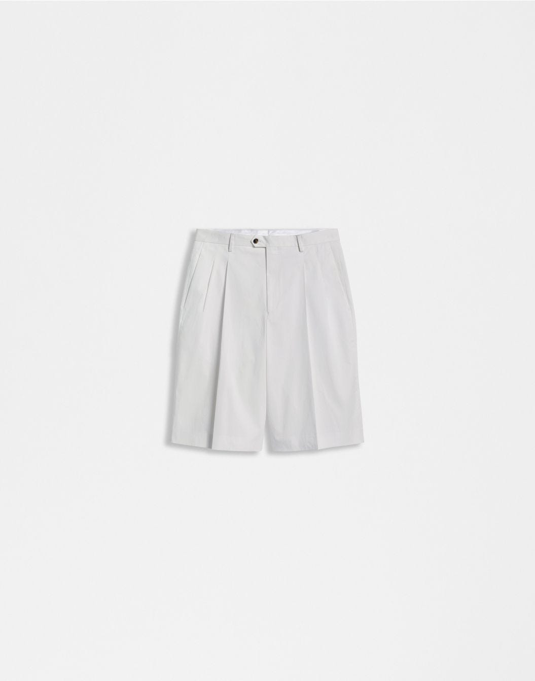 Lardini Bermuda comfort corto in cotone satin stretch bianco shopping online