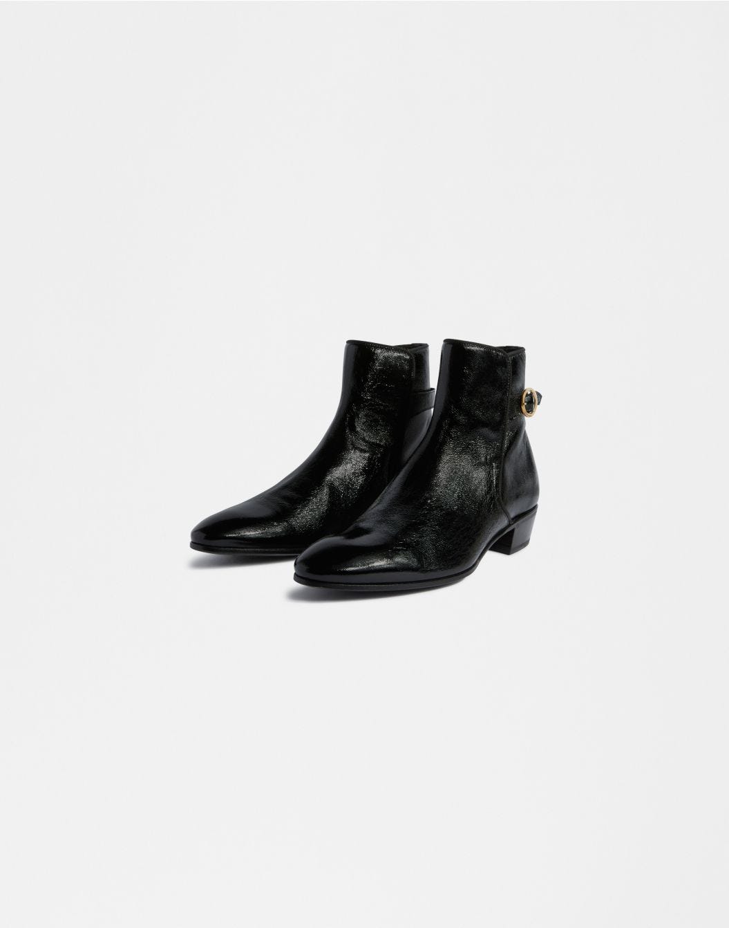 Lardini Stivaletto nero in pelle verniciata naplack shopping online