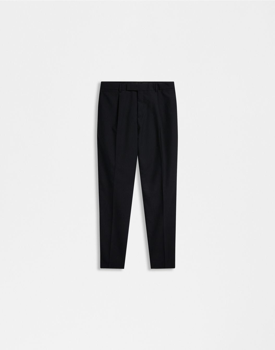 Lardini Pantalone nero con gessatura a contrasto shopping online