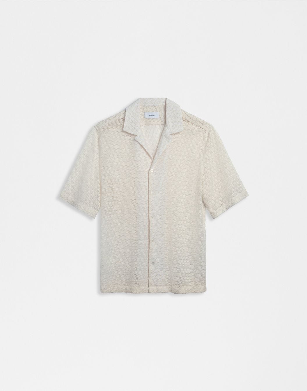 Lardini Camicia bianca in macramè con disegno geometrico shopping online