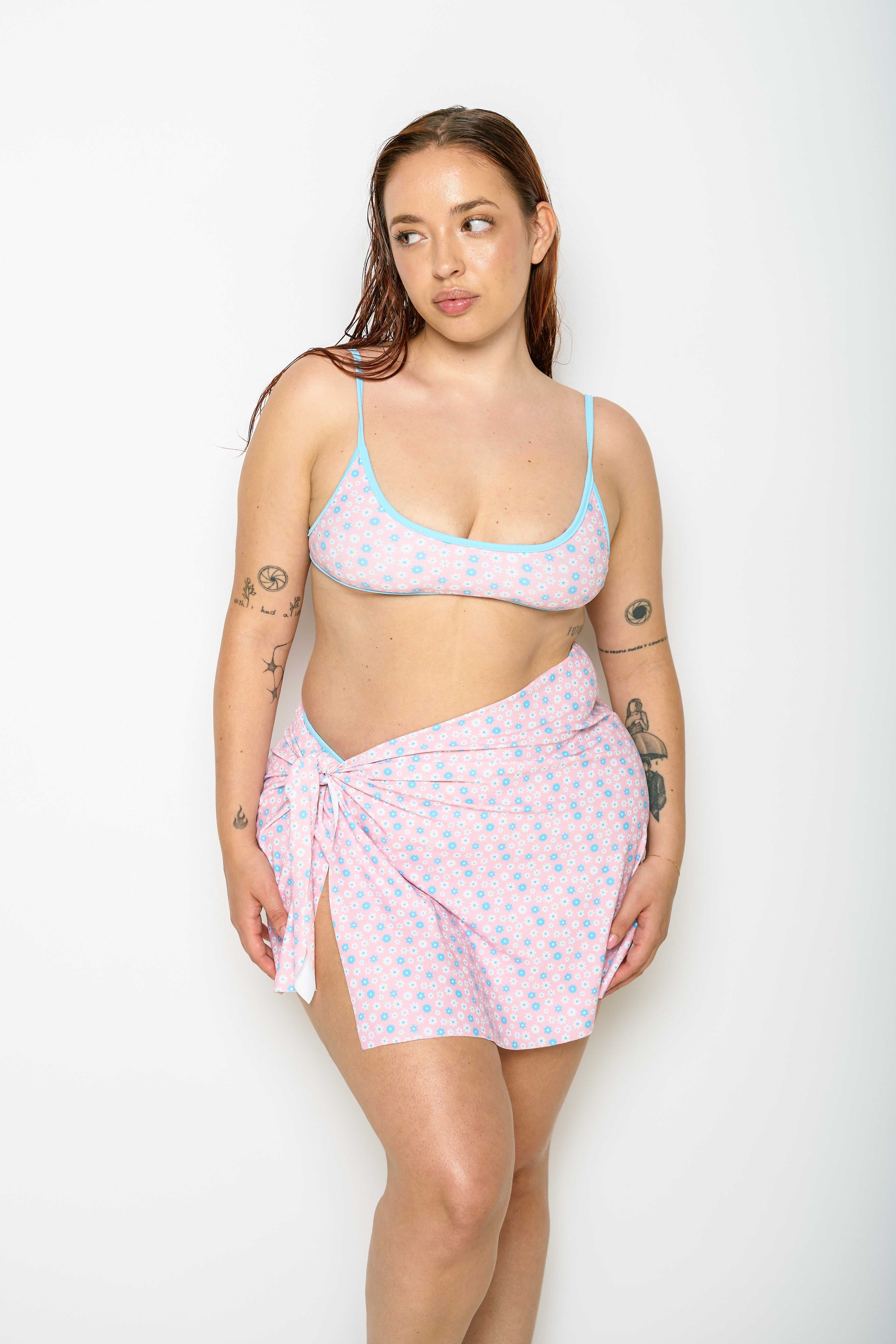 Not After Ten SHORT FLORAL PINK PAREO shopping online