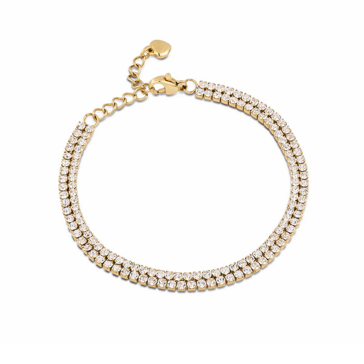 Opsobjects GLIMMER bracciale tennis doppio con pietre bianche shopping online