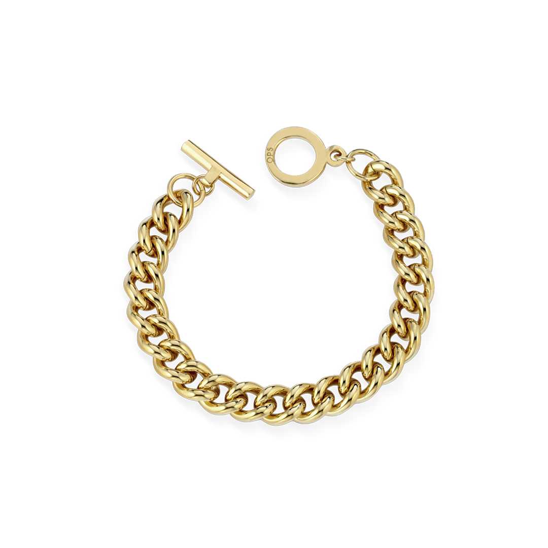 Opsobjects VICTORIA bracciale piccolo oro giallo con maglia groumette e chiusura T bar shopping online