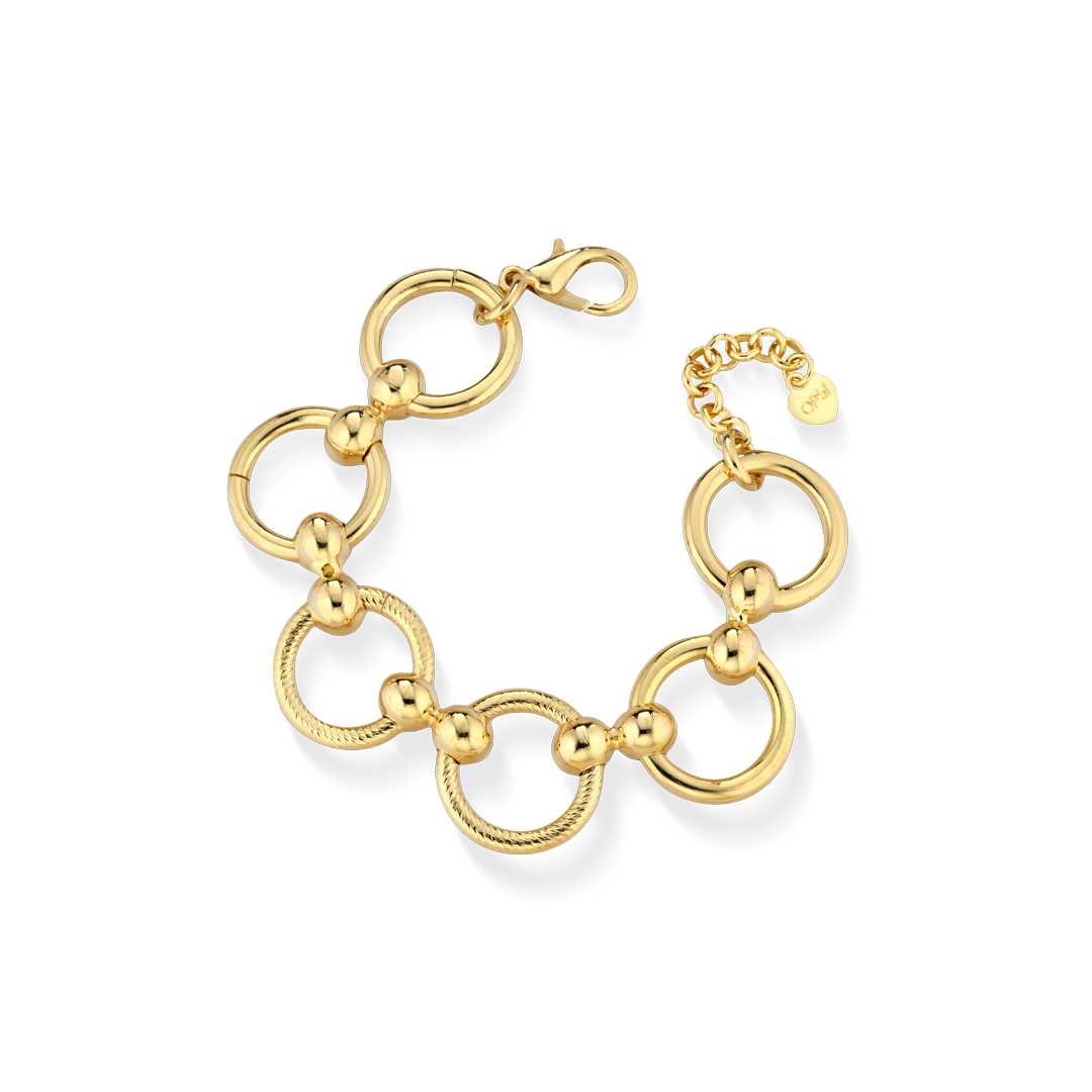 Opsobjects KATE bracciale oro giallo con maglia tonda e link di connessione con sfere shopping online