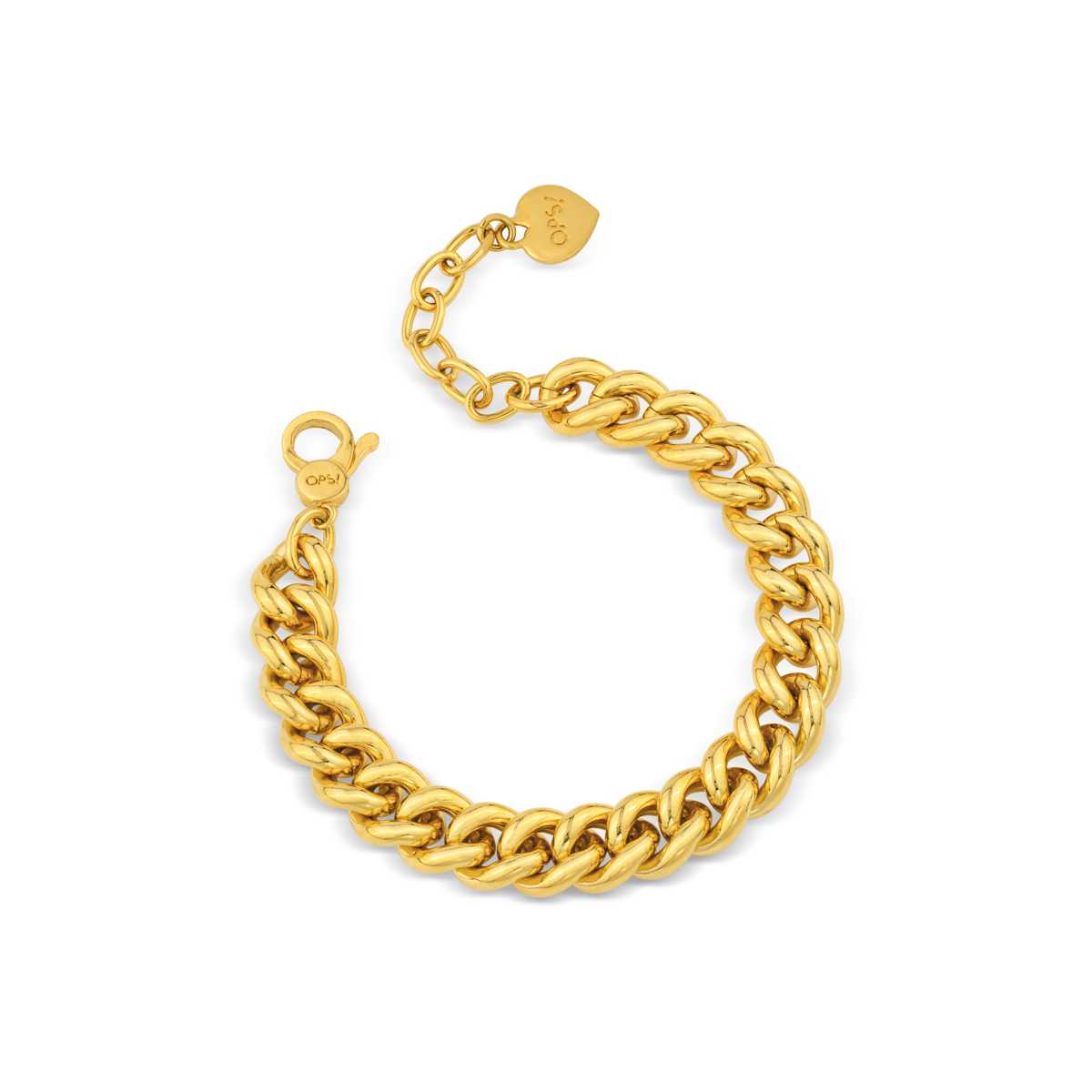 Opsobjects MAXI GROUMETTE CHAIN bracciale oro giallo con maglia groumette shopping online