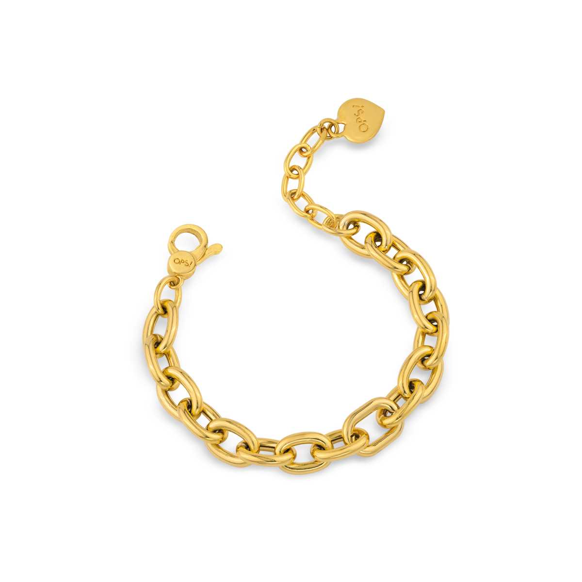 Opsobjects ROUND CHAIN bracciale oro giallo con maglia ovale shopping online