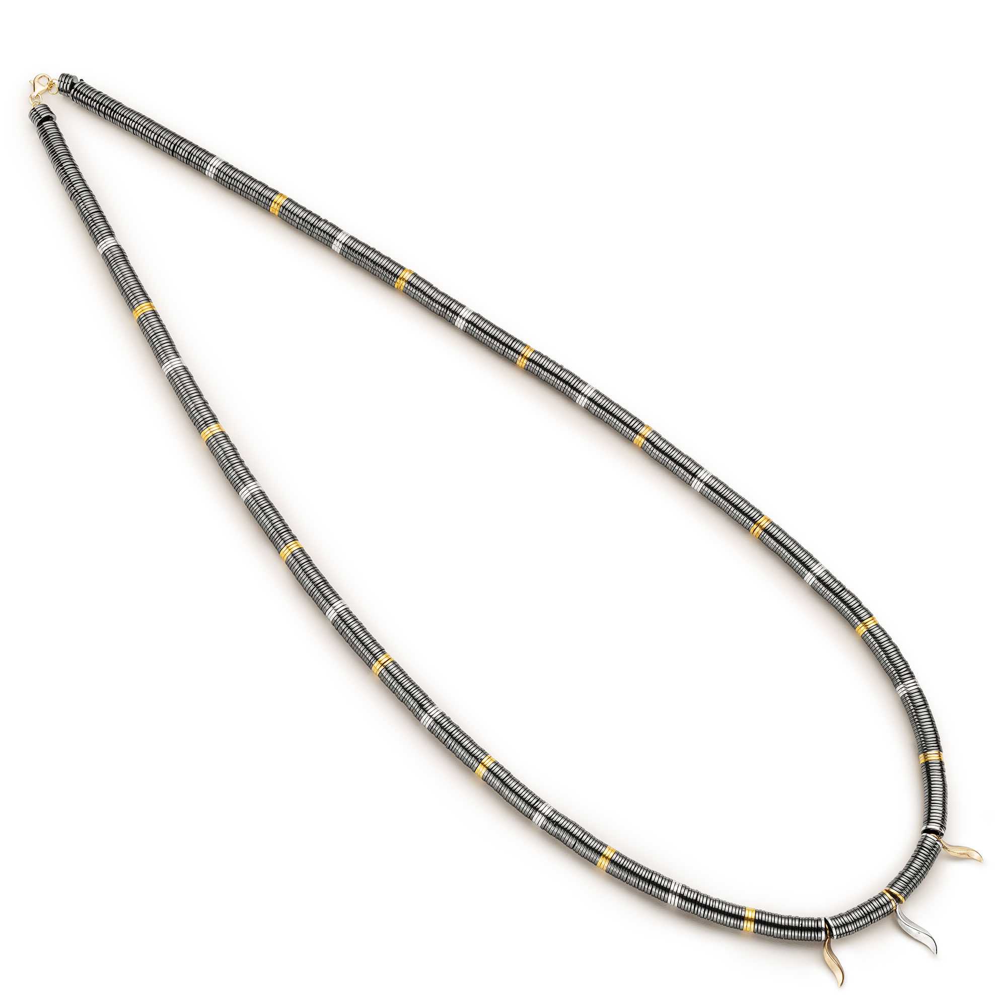 Paola Grande Gioielli FLAME Collana lunga in ematite con pendenti shopping online