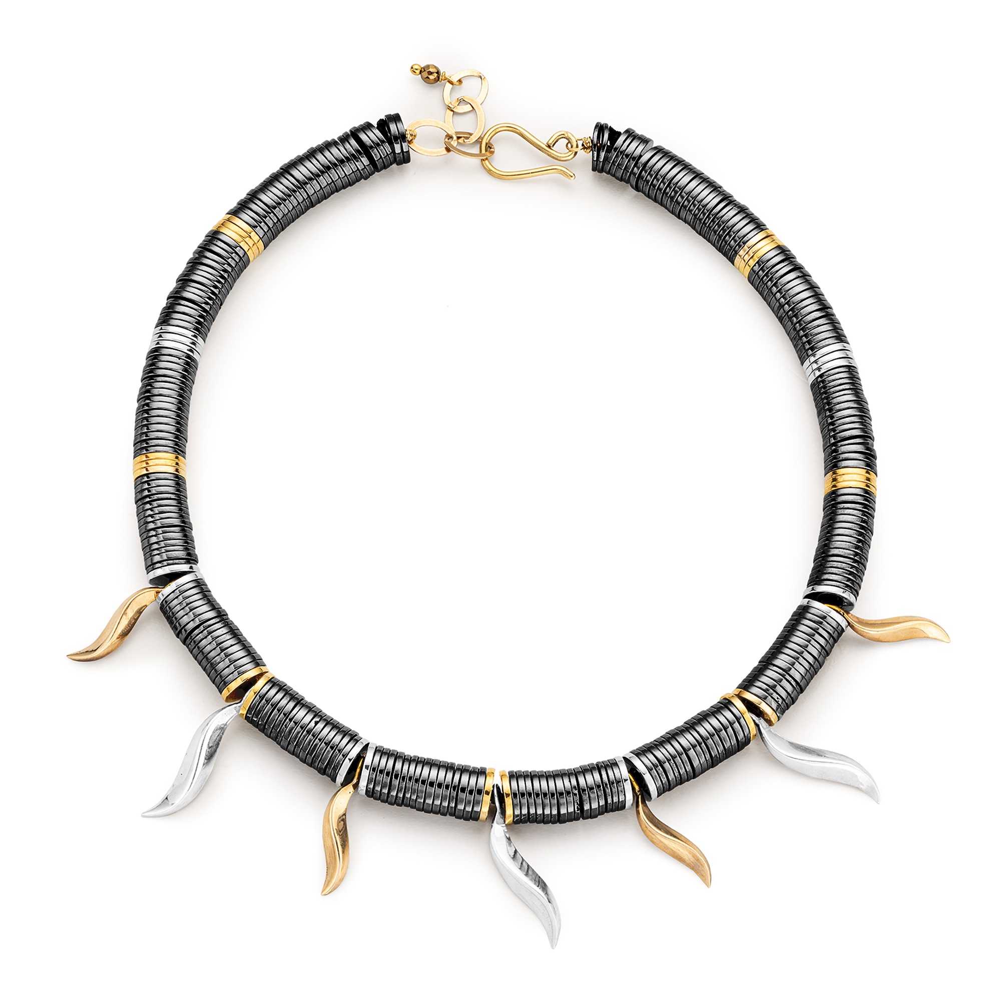 Paola Grande Gioielli FLAME Collana girocollo con dischi in ematite shopping online