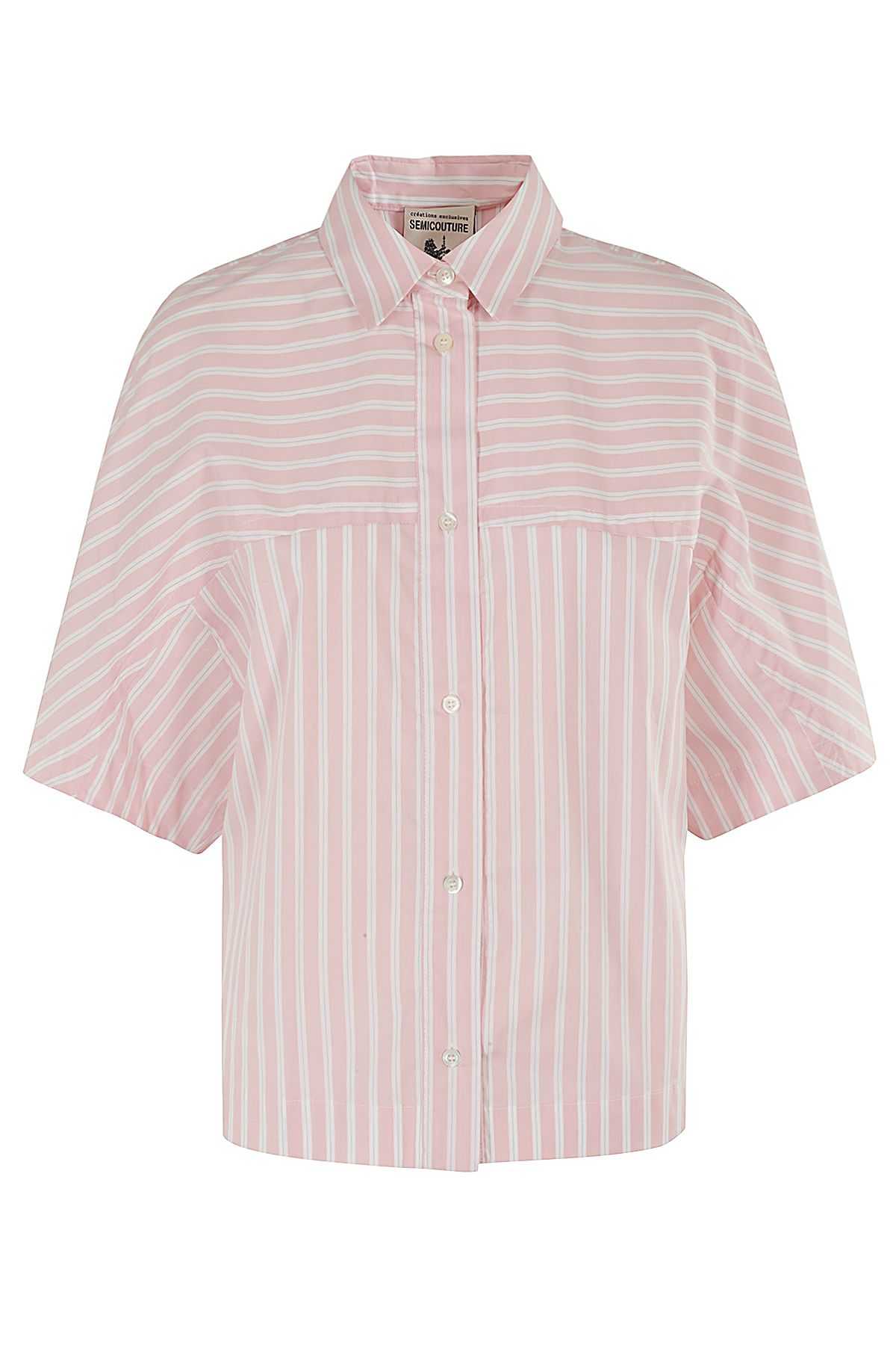 SEMI COUTURE Camicia Victoria Over Righe Rosa shopping online