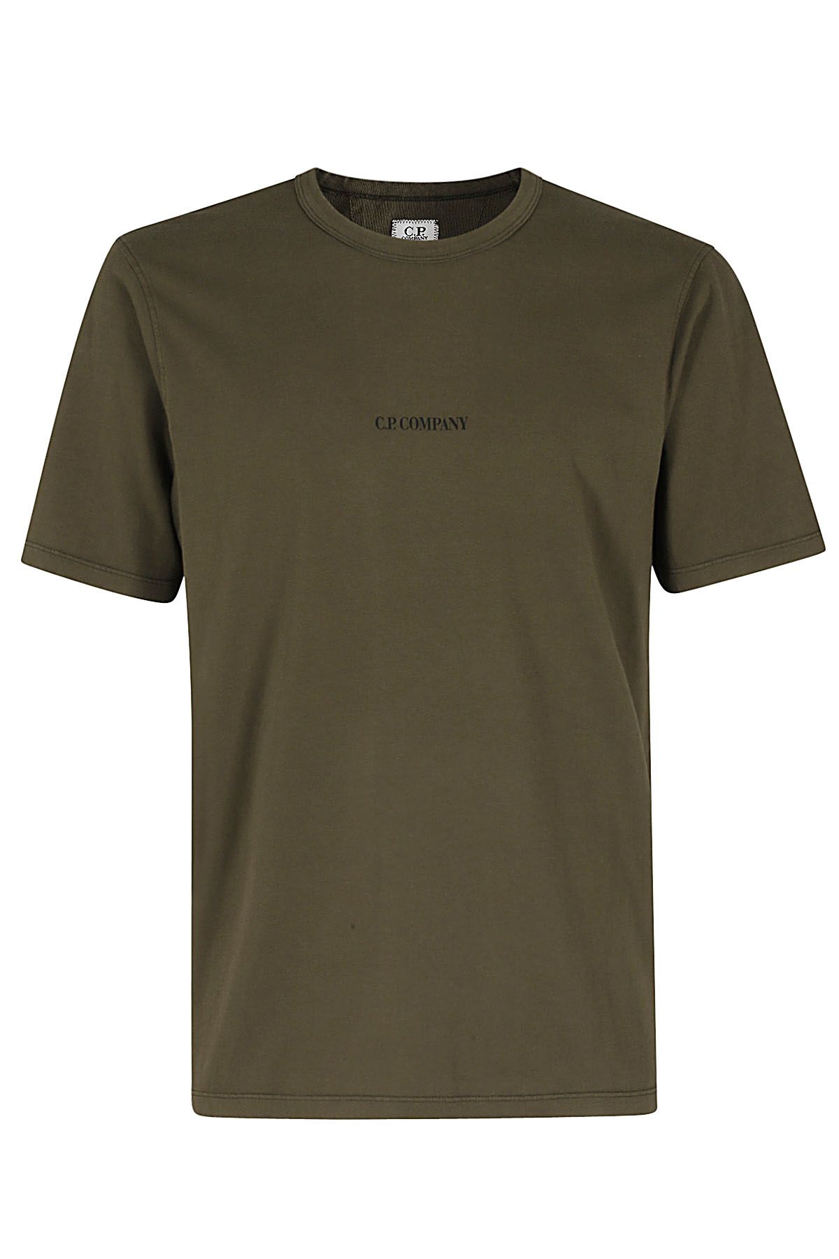 CP COMPANY T-shirt Garment Dyed Logo Verde shopping online