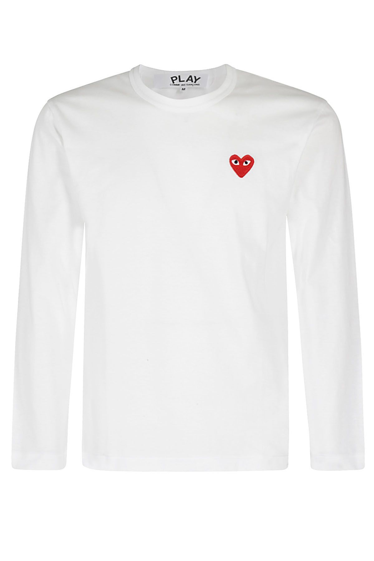 COMME DES GARCONS PLAY T-Shirt Manica Lunga Bianca shopping online