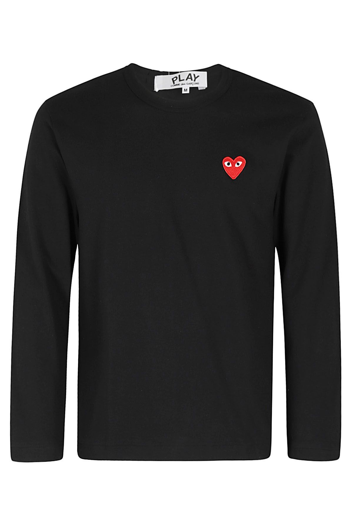 COMME DES GARCONS PLAY T-Shirt Manica Lunga Nera shopping online