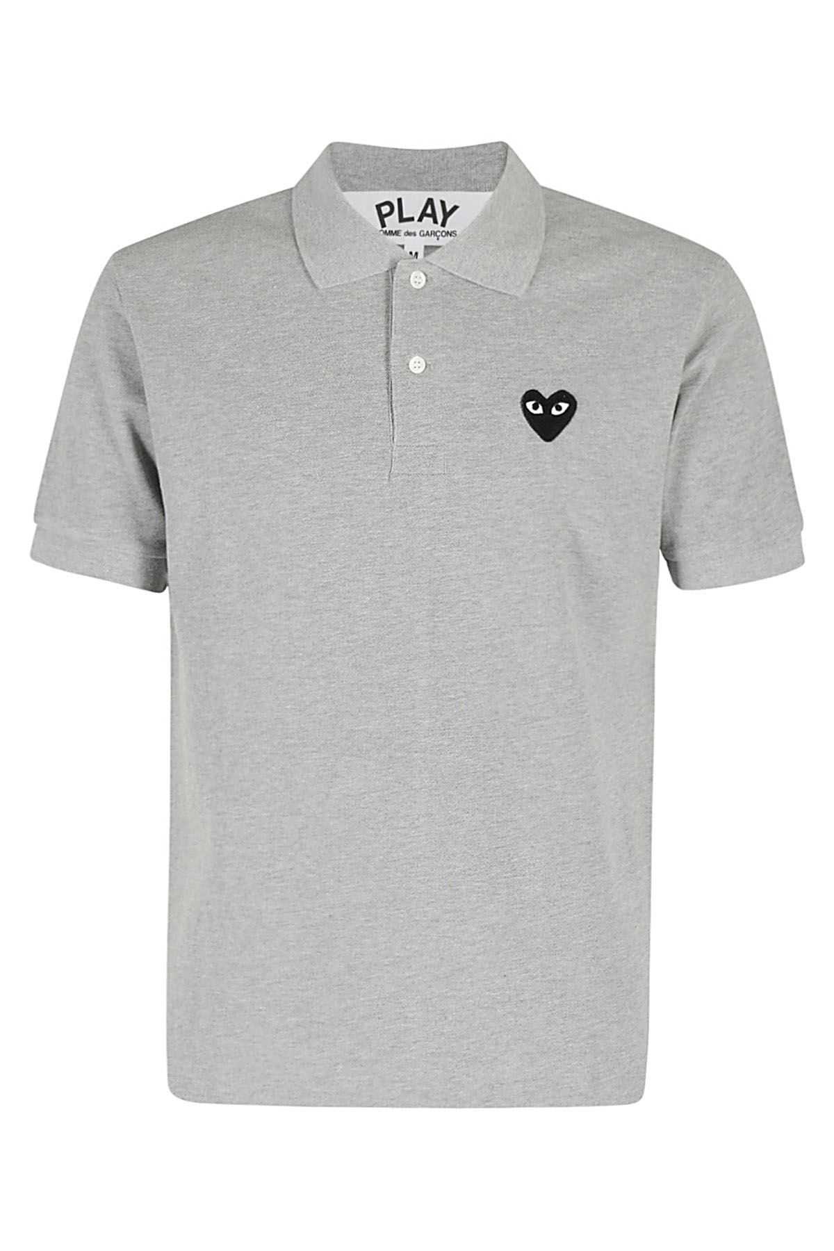 COMME DES GARCONS PLAY Polo Black Heart Grigia shopping online