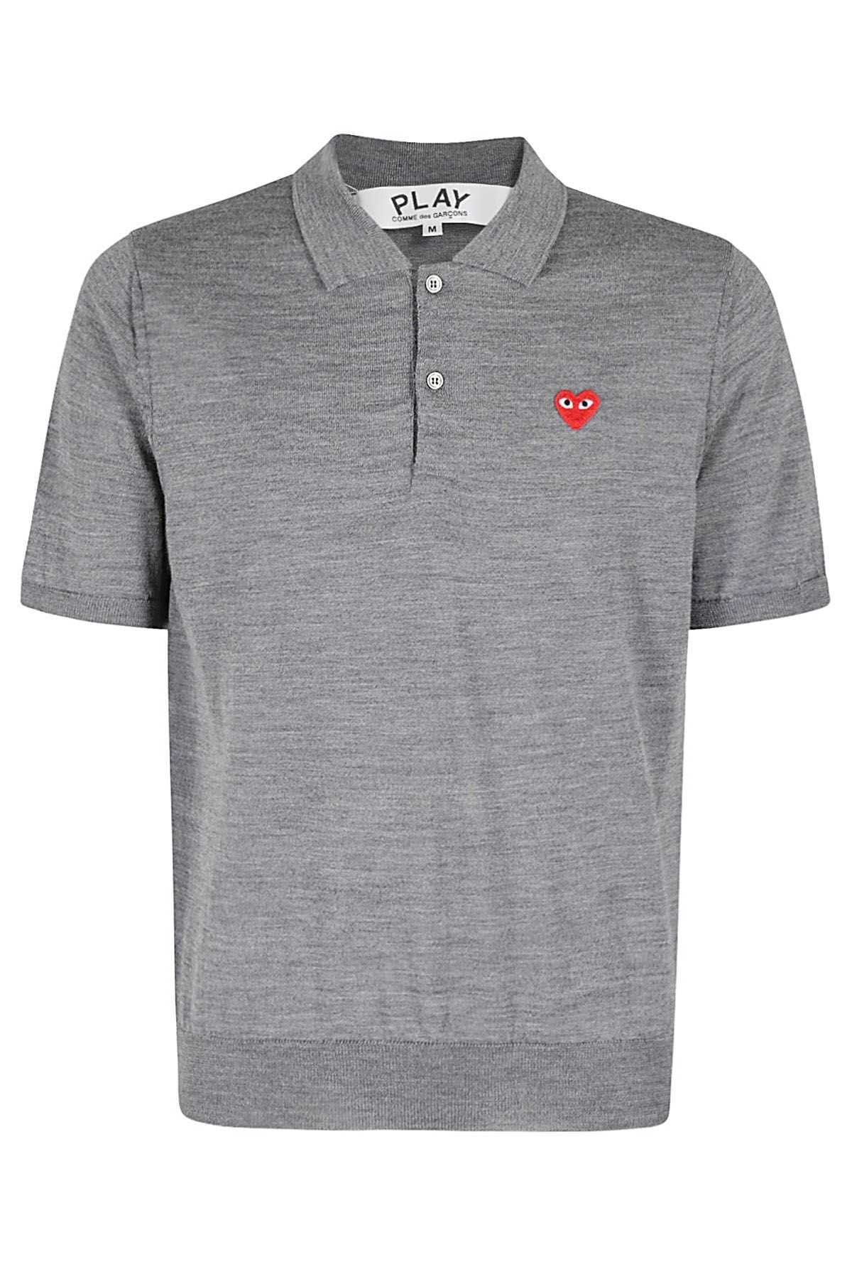 COMME DES GARCONS PLAY Polo Red Heart Grigia shopping online