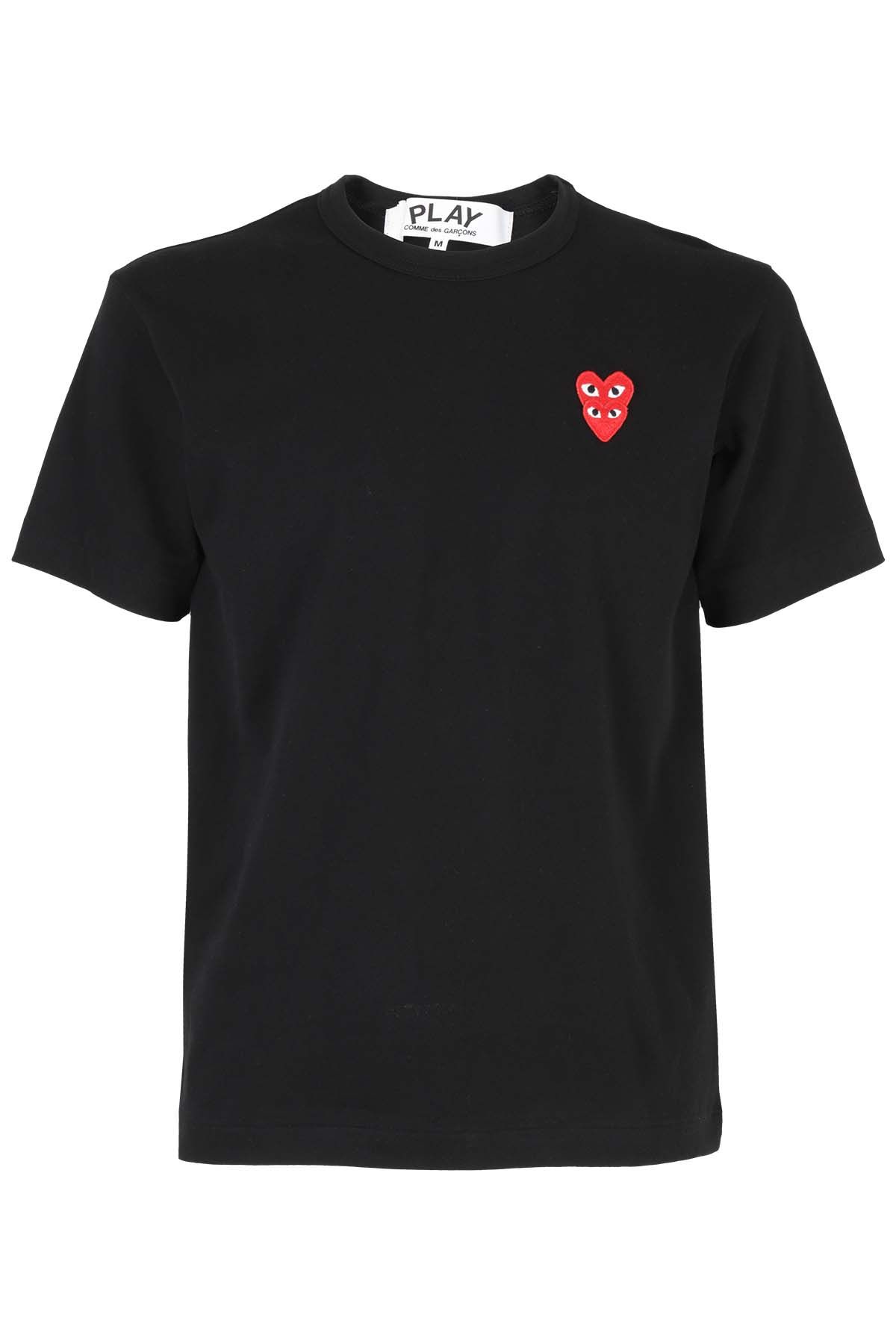 COMME DES GARCONS PLAY T-shirt Red Hearts Nera shopping online