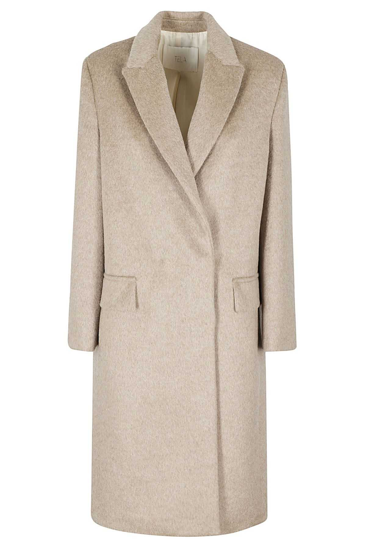 TELA Cappotto Doppiopetto Beige shopping online