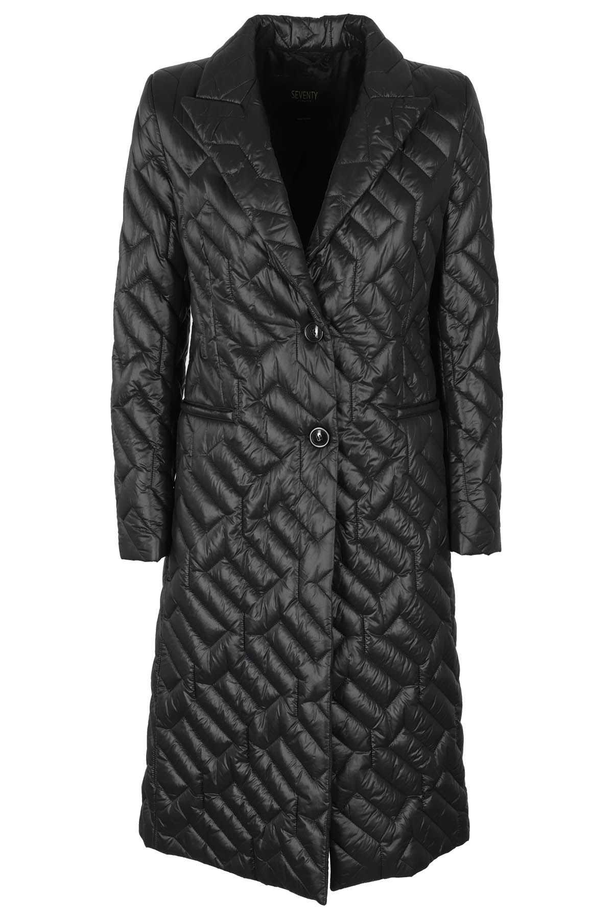 SEVENTY Cappotto Trapuntato Lungo Nero shopping online