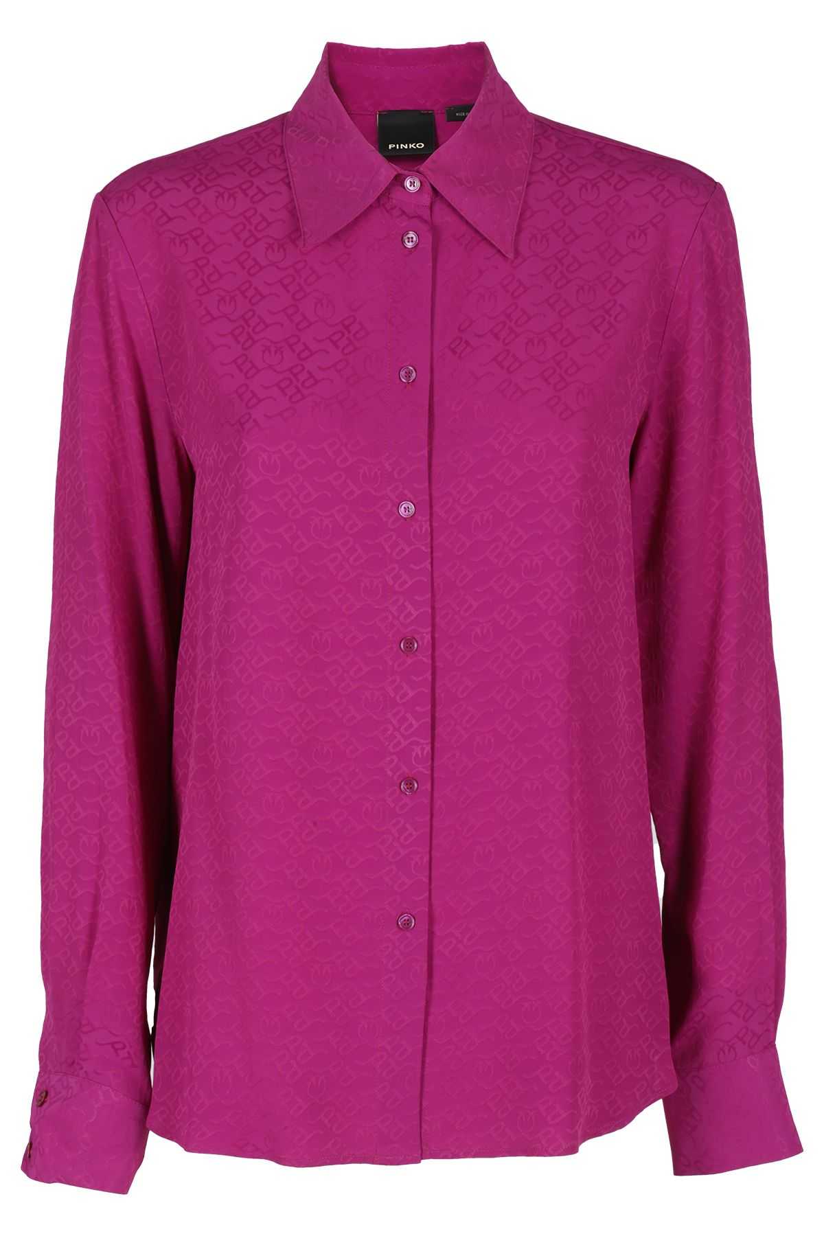 PINKO Camicia Logo Viola Bouganville shopping online