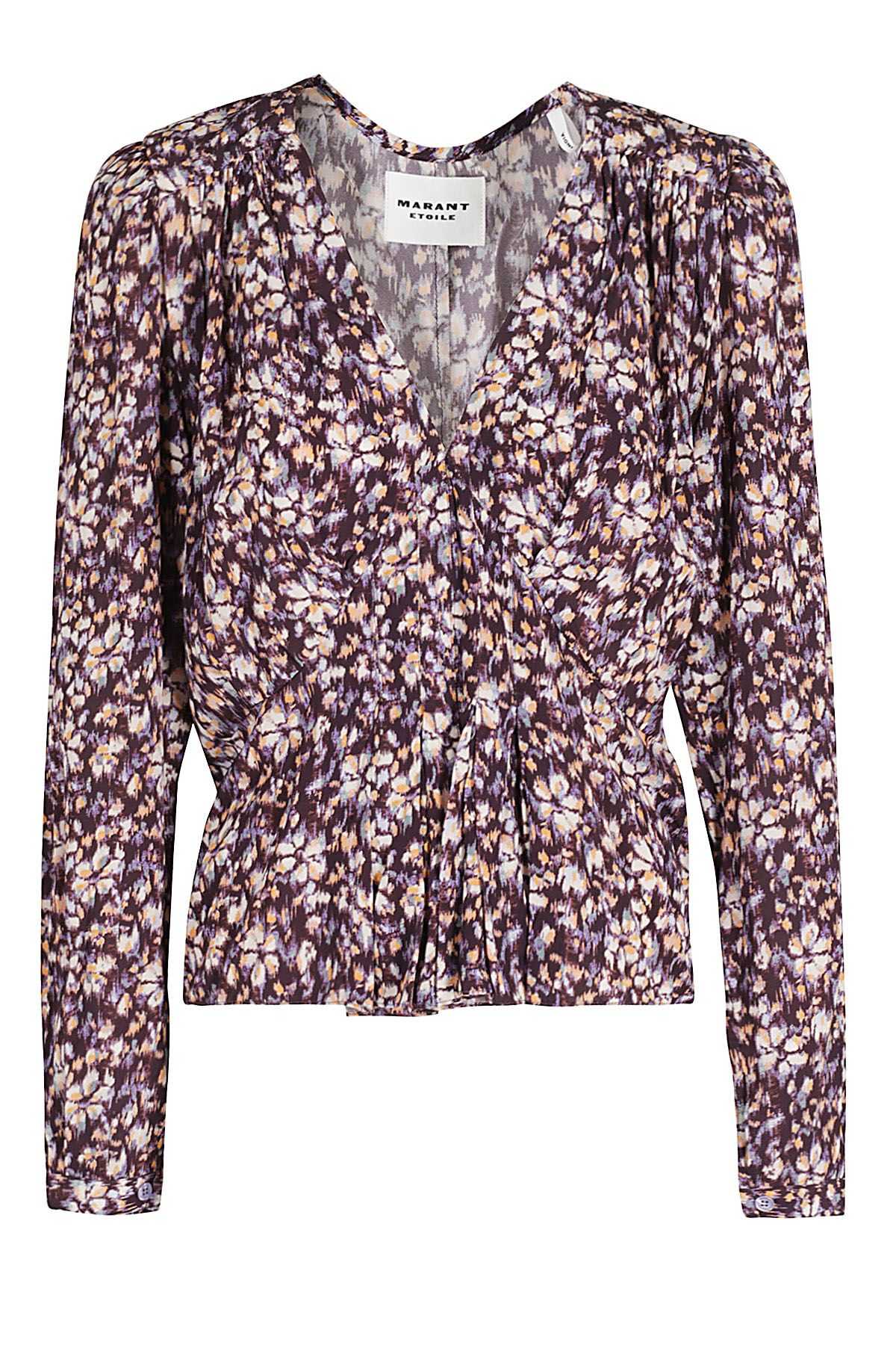 MARANT ETOILE Camicia Eddy Floreale Viola Arancio shopping online